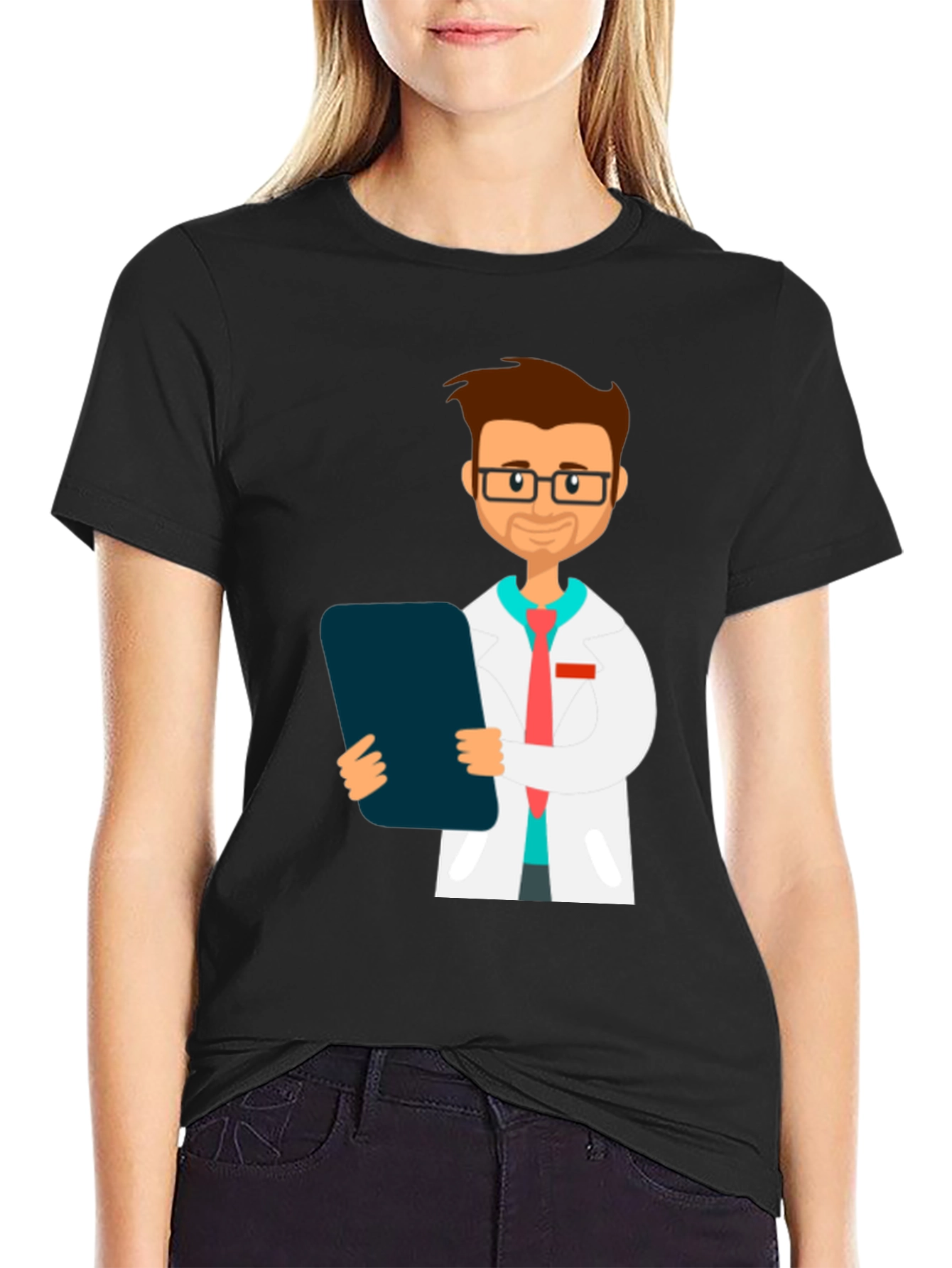 Doctor Graphic T-Shirt - Black Cotton Blend Tee