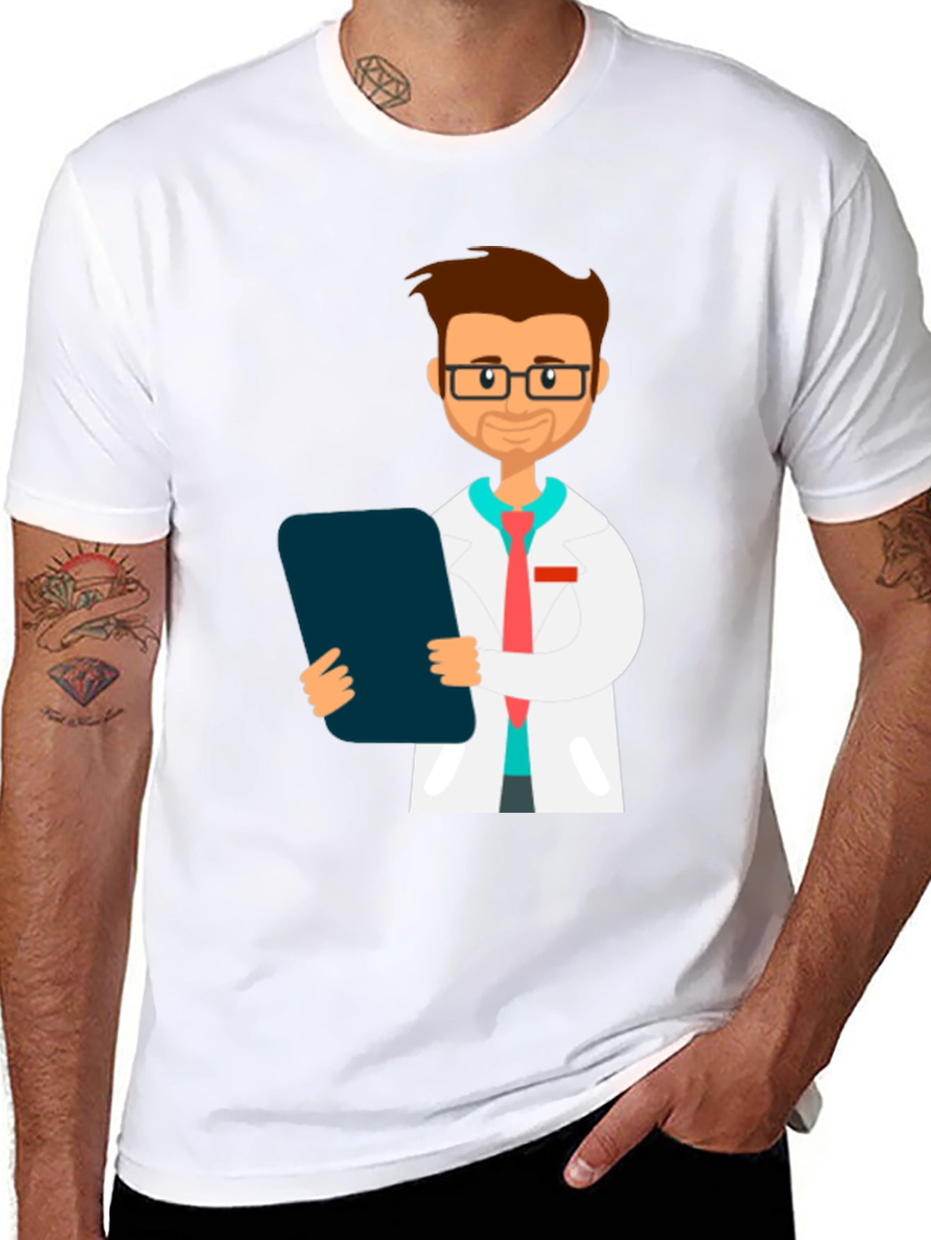 Doctor Graphic T-Shirt - Black Cotton Blend Tee