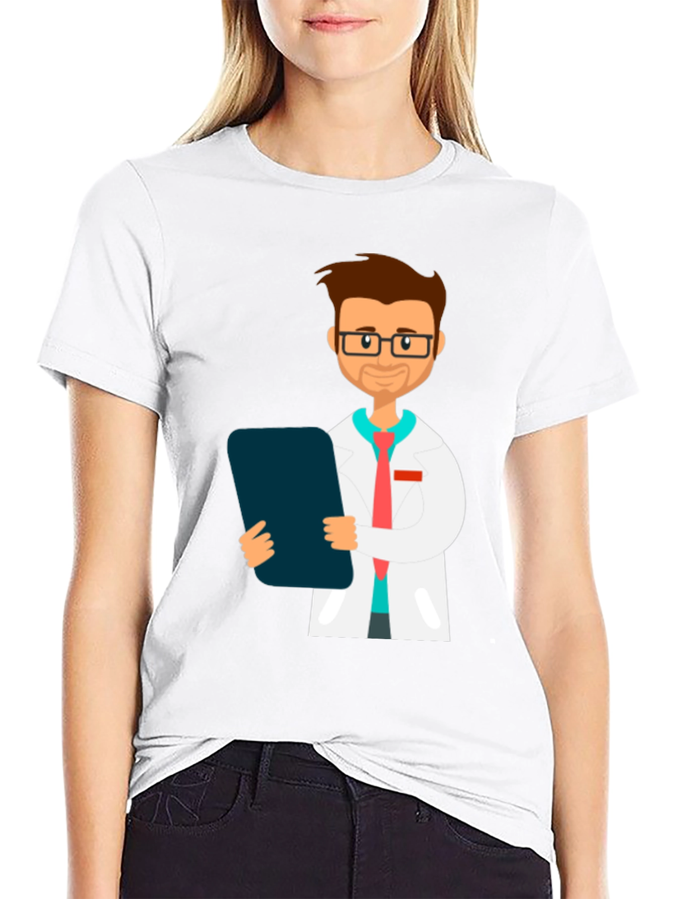 Doctor Graphic T-Shirt - Black Cotton Blend Tee