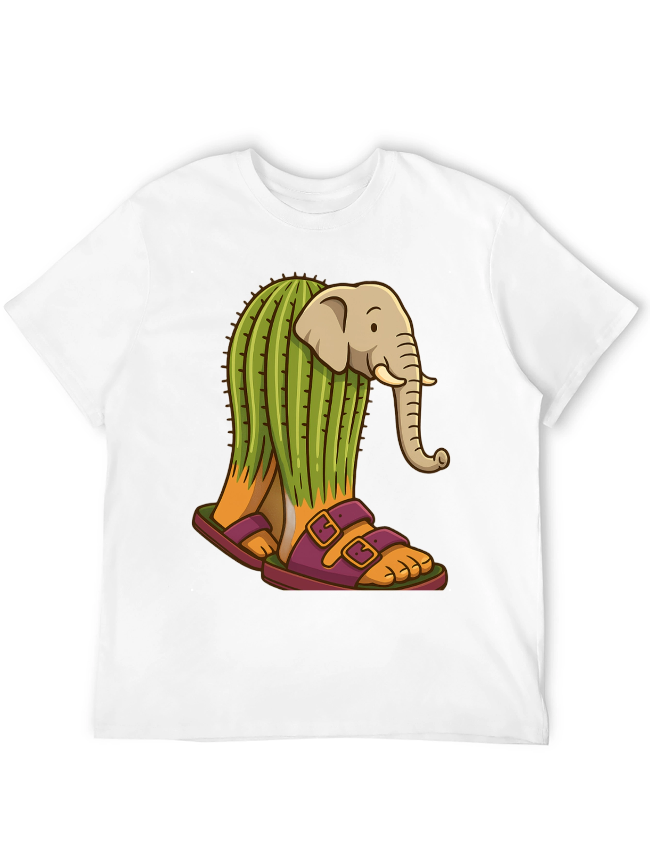 Elephant Cactus Sandals Graphic Tee