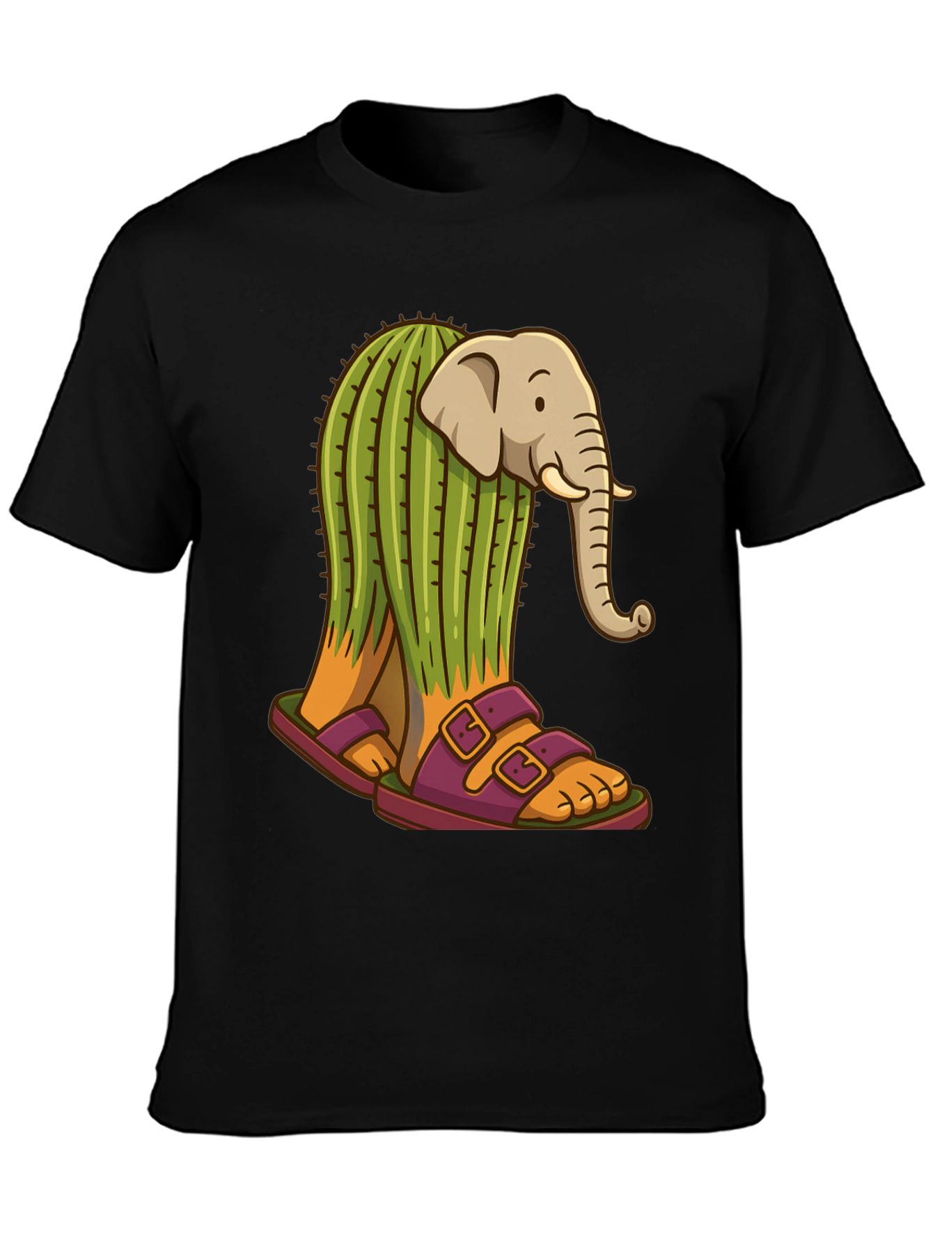 Elephant Cactus Sandals Graphic Tee