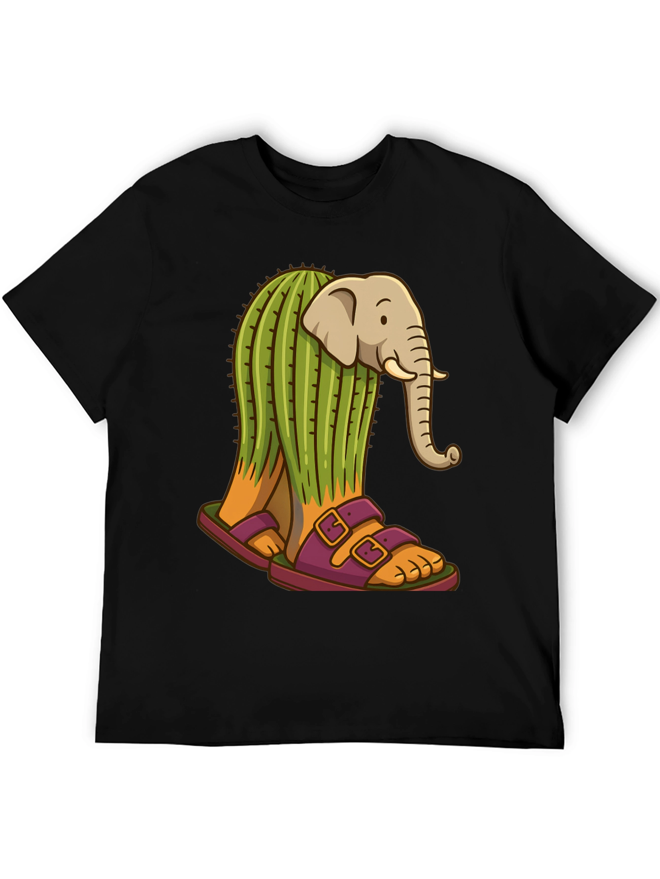 Elephant Cactus Sandals Graphic Tee