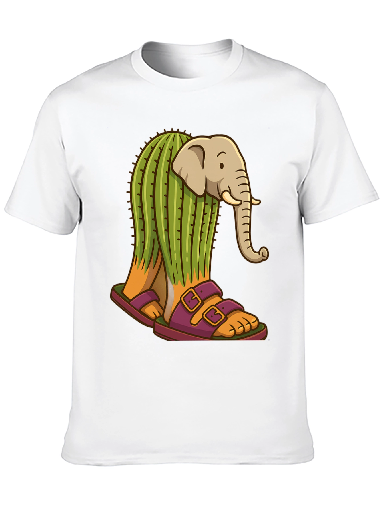 Elephant Cactus Sandals Graphic Tee