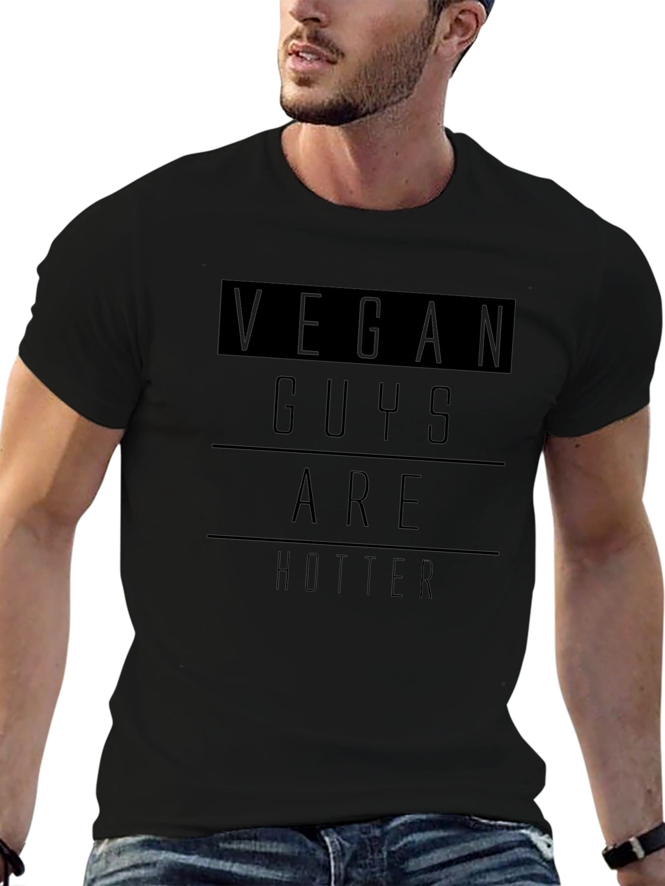 Vegan Guys are Hotter Graphic T-Shirt - Black