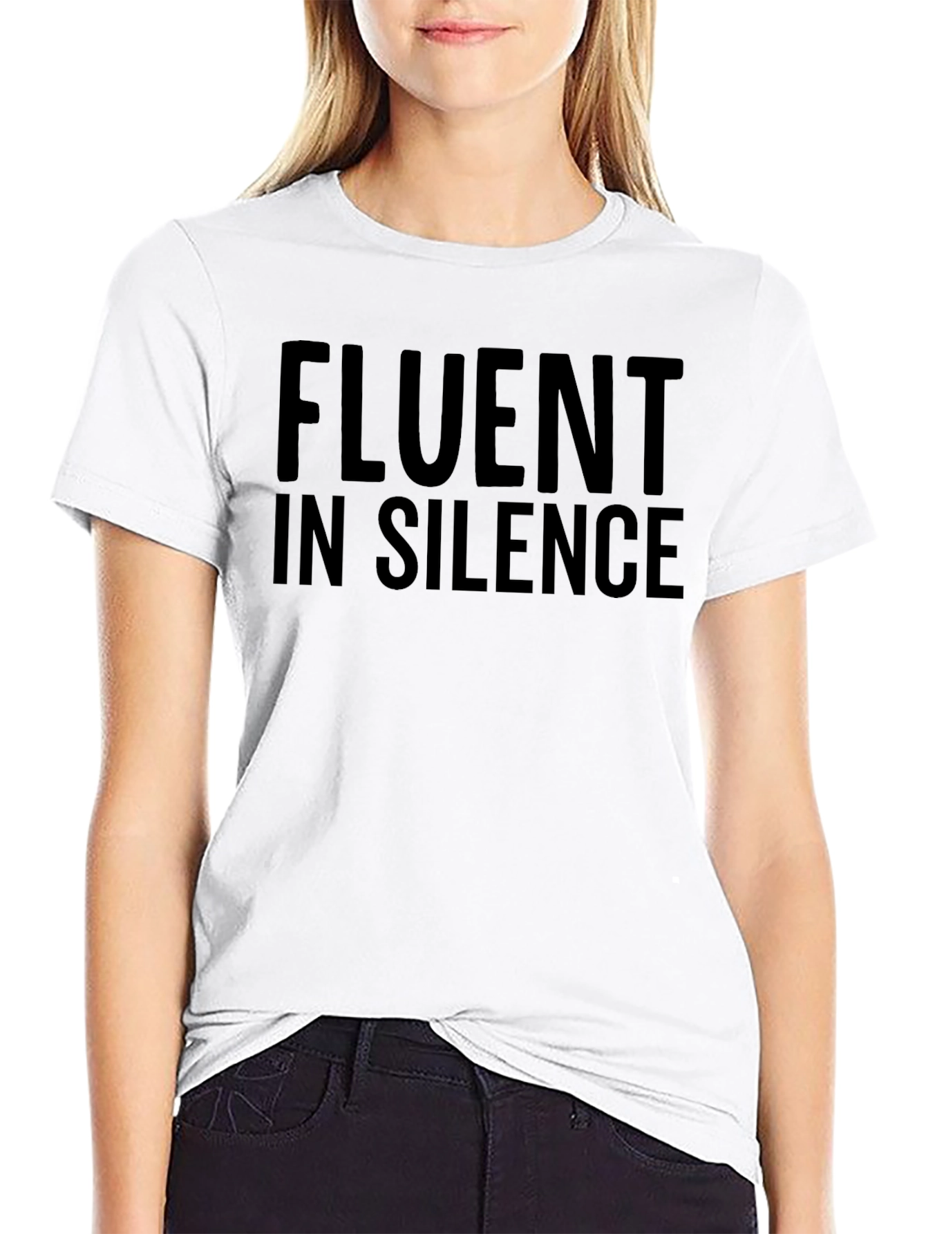 Fluent In Silence Black Graphic Tee