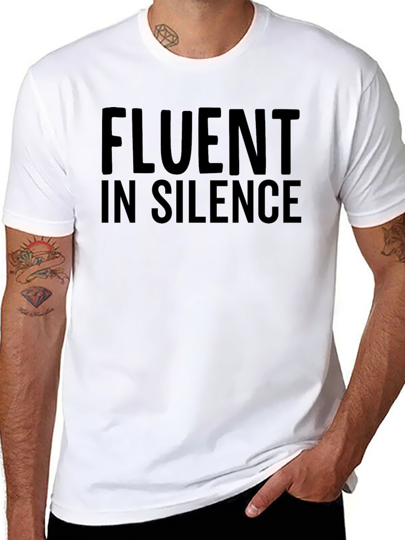 Fluent In Silence Black Graphic Tee