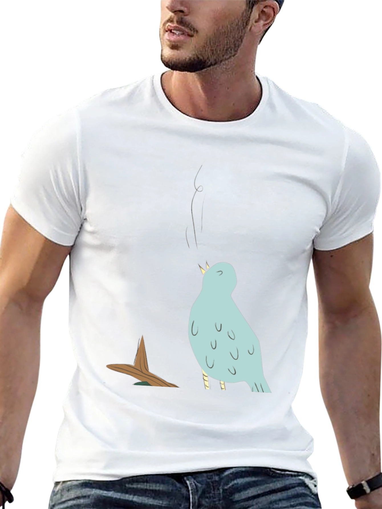 Singing Bird Graphic Tee - Mens Black T-Shirt