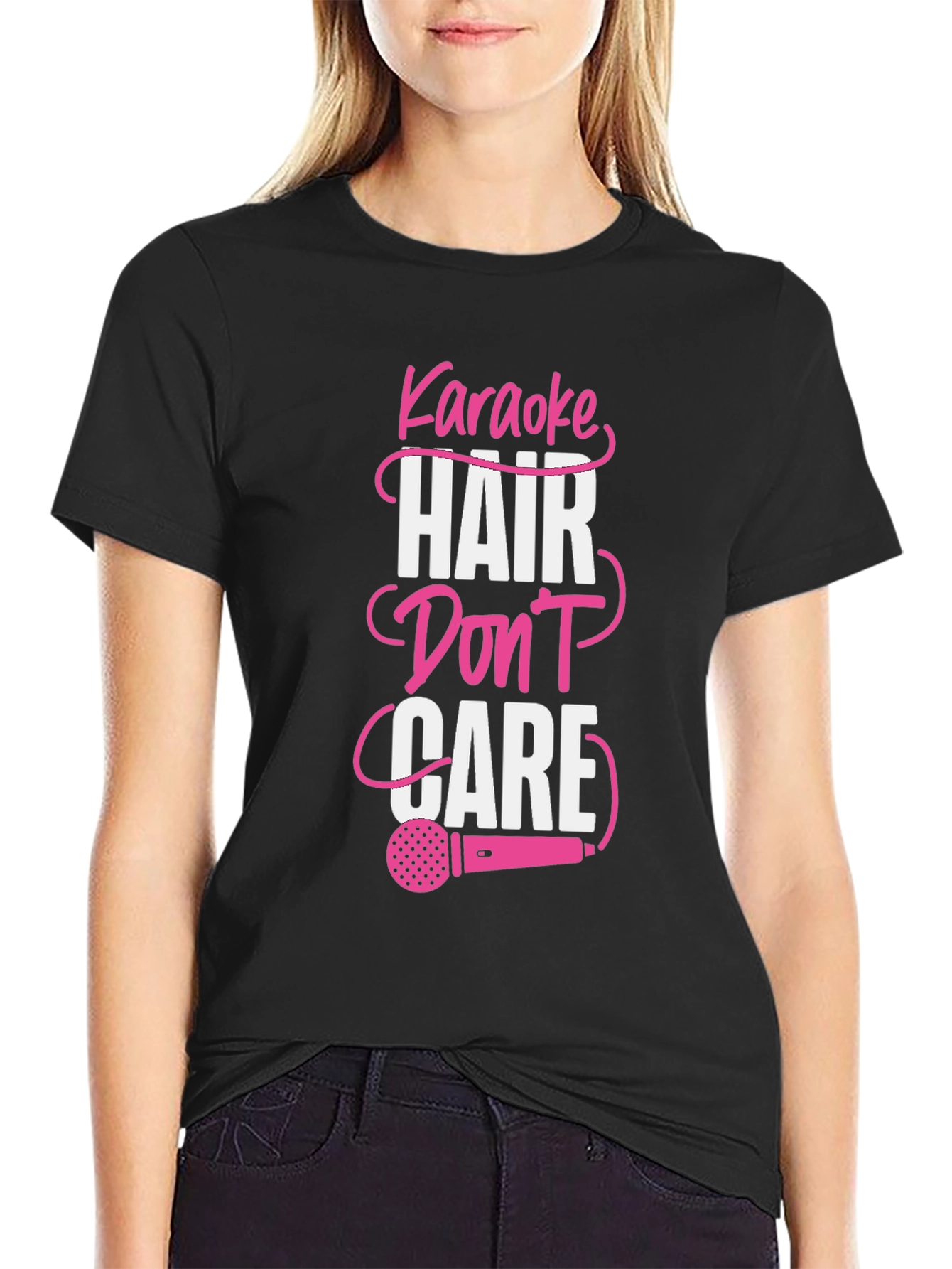 Karaoke Hair Dont Care Graphic Tee