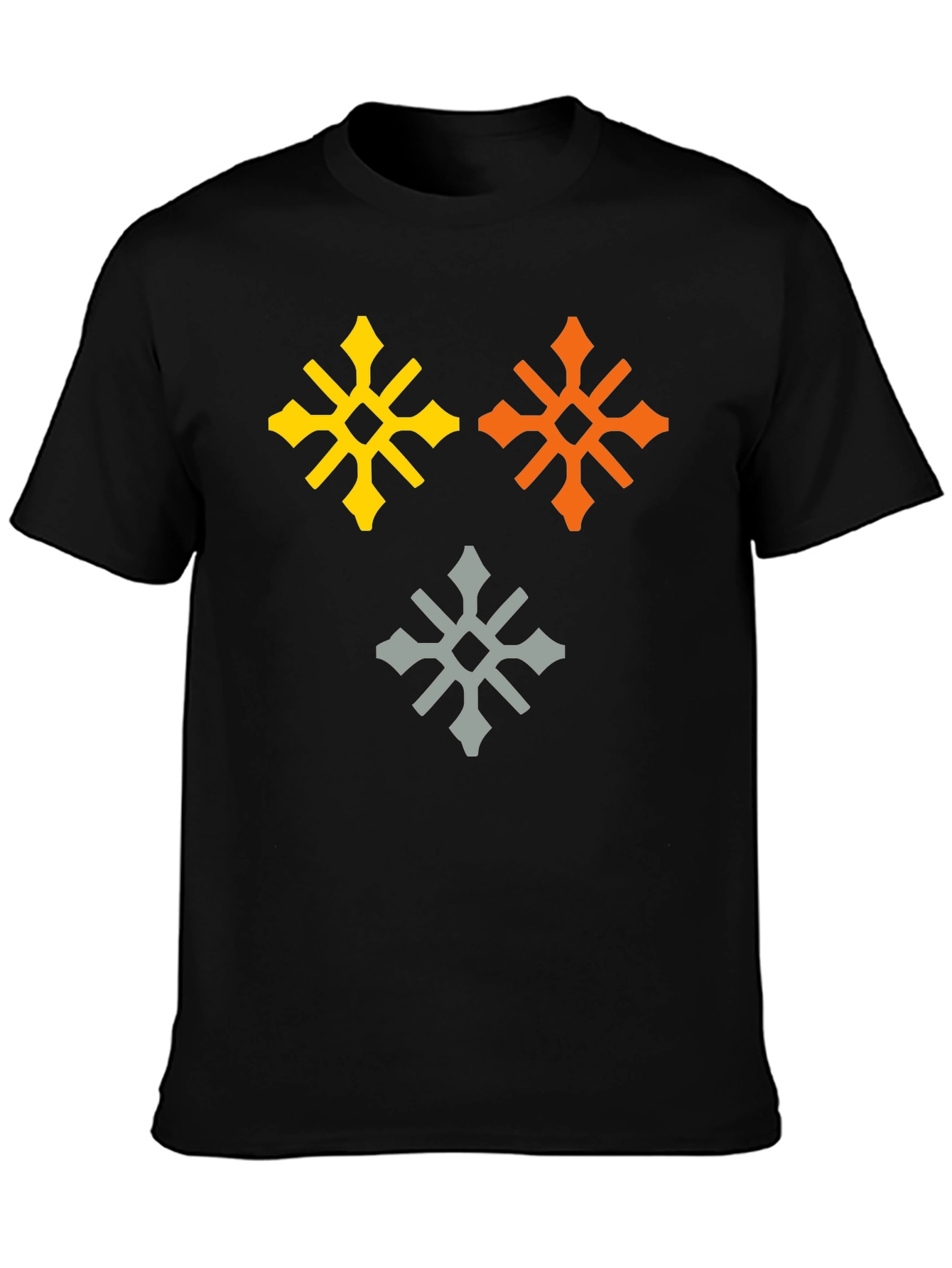 Graphic Tee with Geometric Snowflake Design