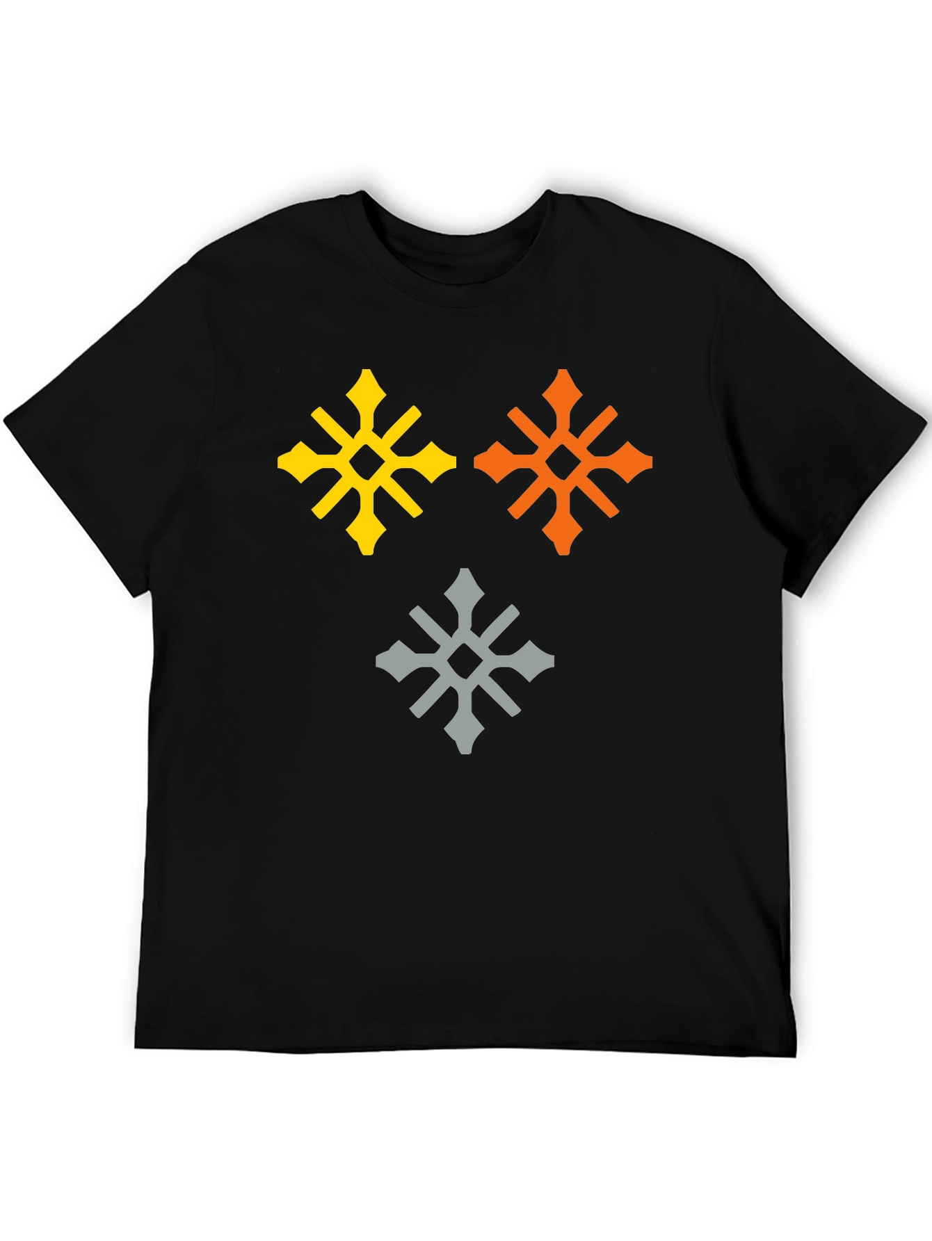 Graphic Tee with Geometric Snowflake Design
