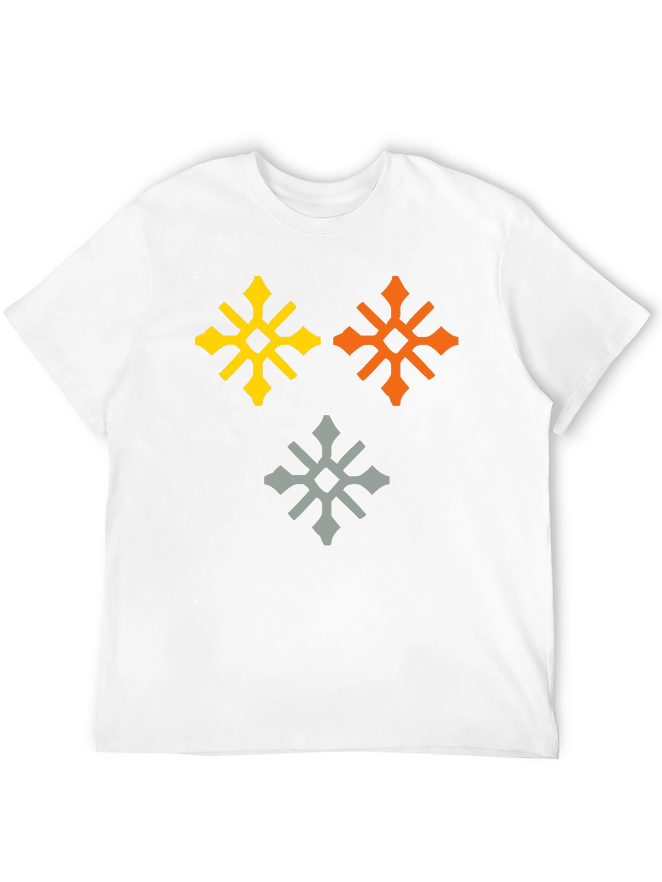 Graphic Tee with Geometric Snowflake Design