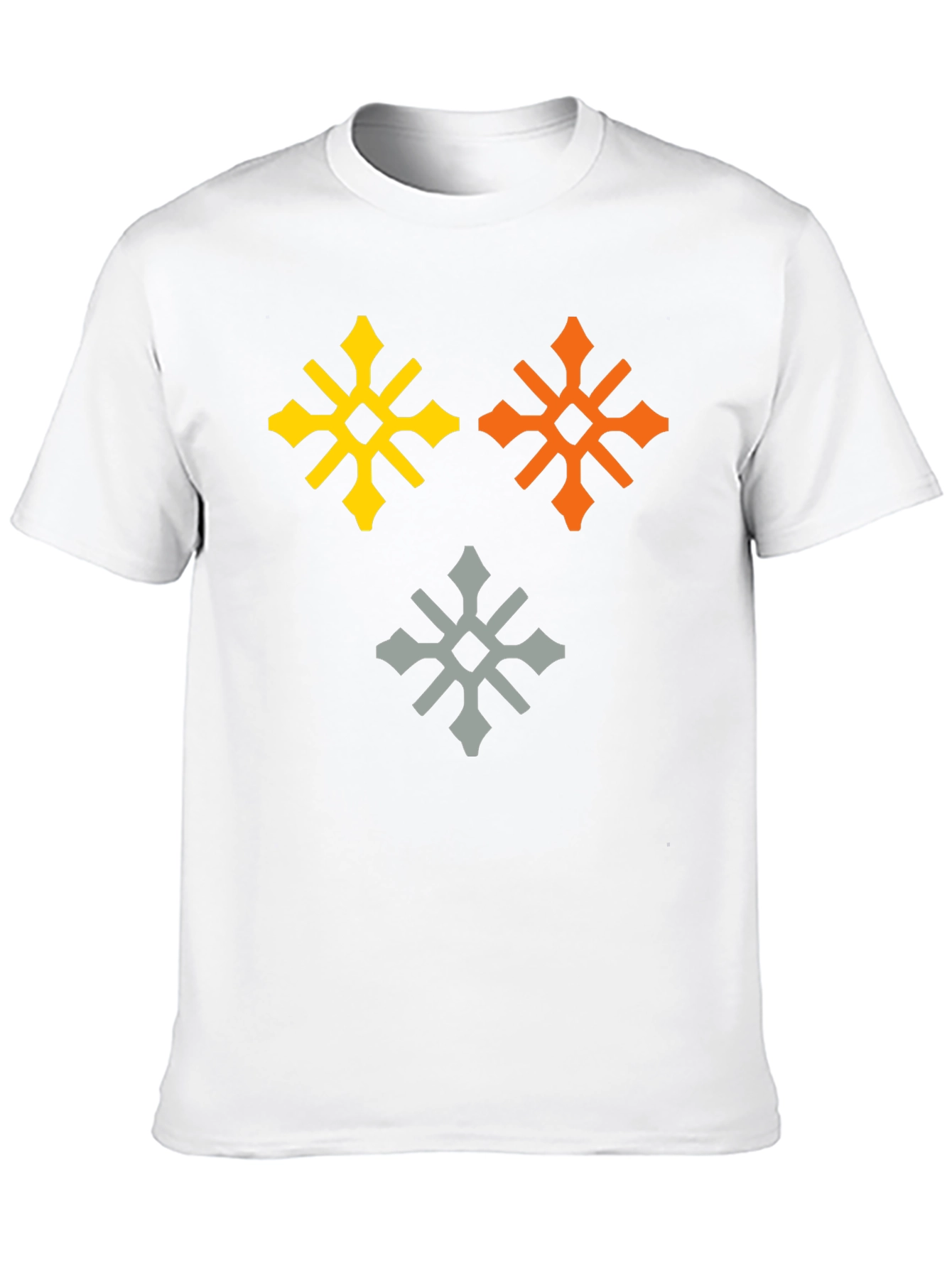 Graphic Tee with Geometric Snowflake Design