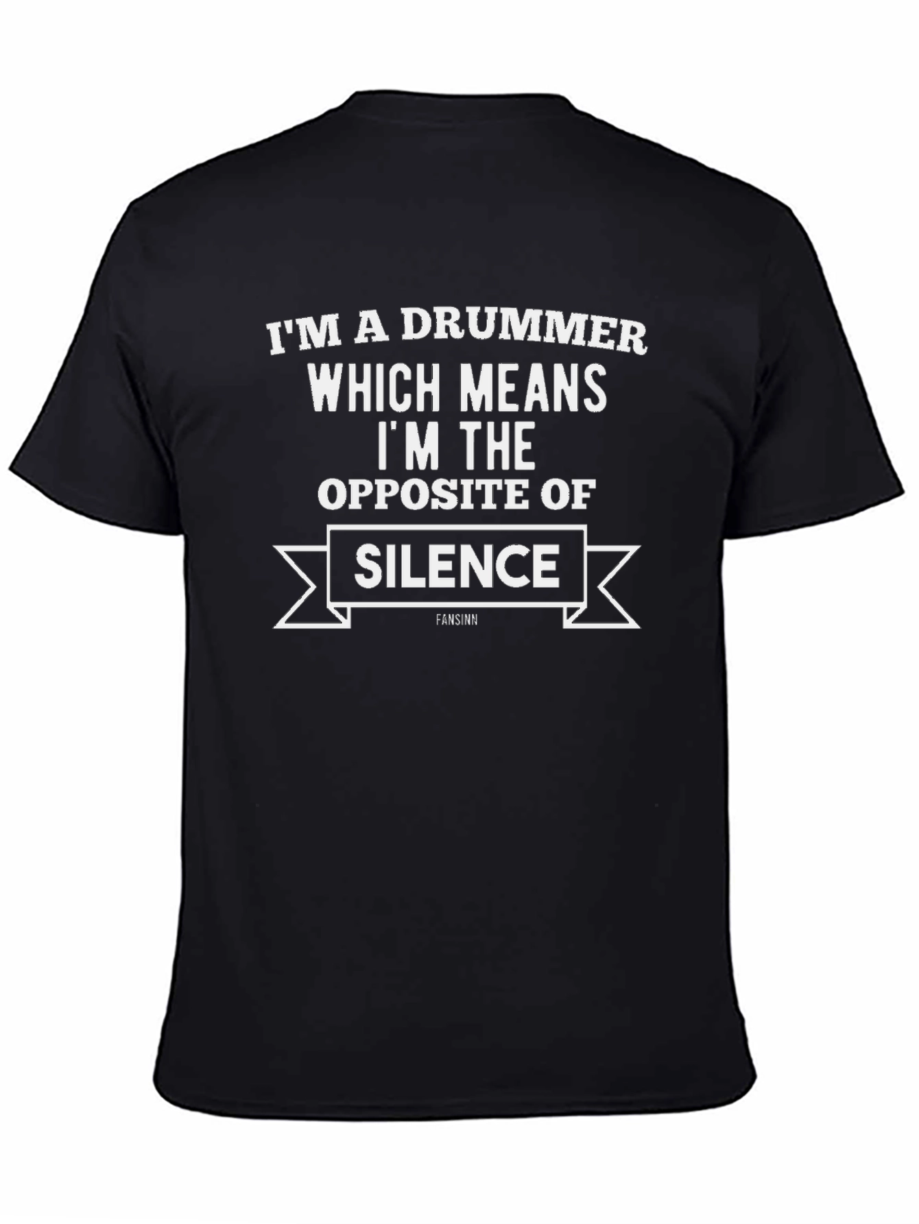 Drummer Opposite of Silence Black Graphic T-Shirt