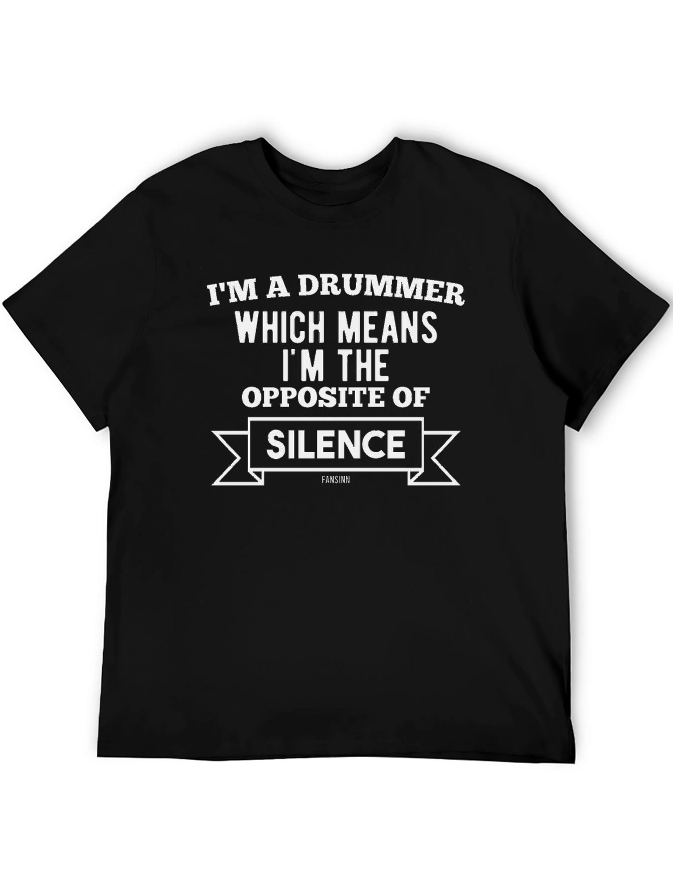 Drummer Opposite of Silence Black Graphic T-Shirt