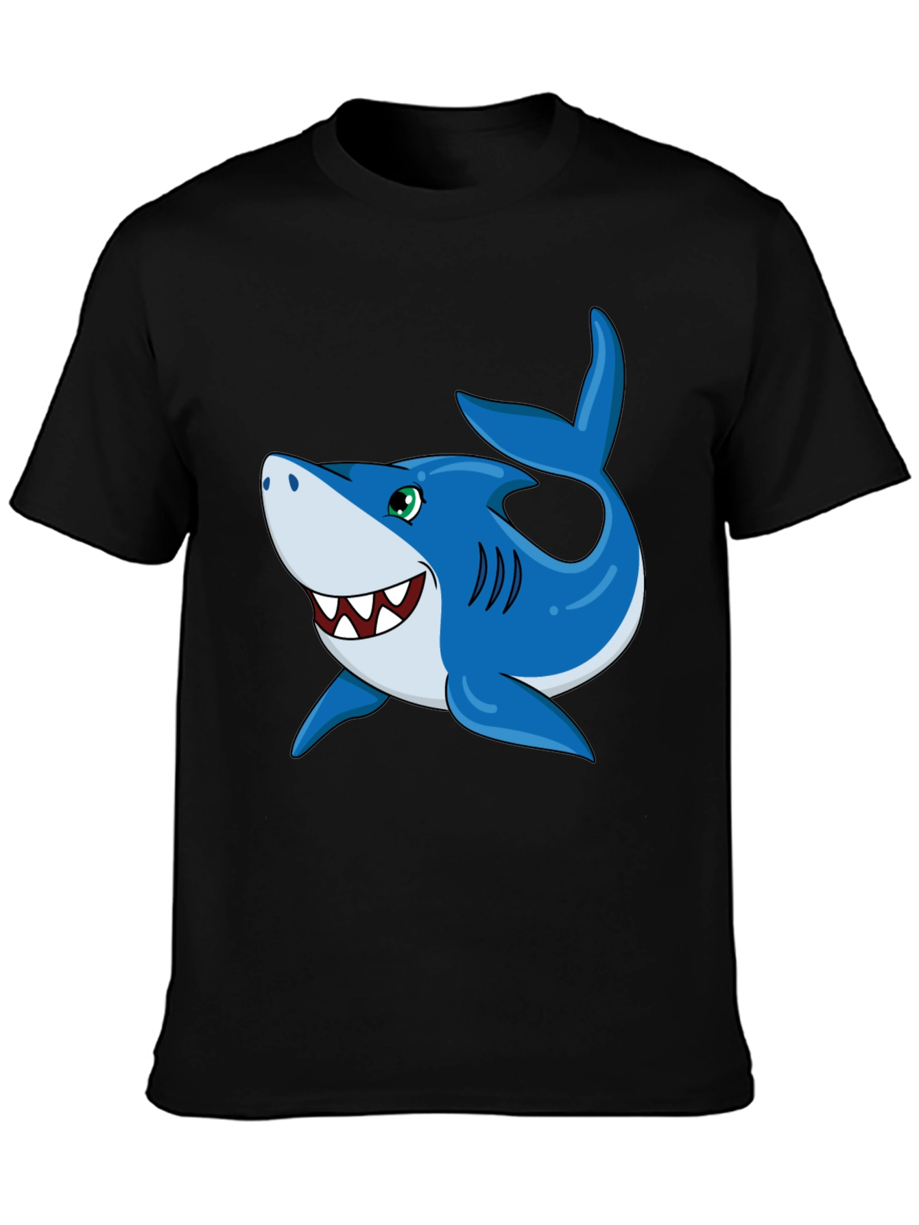 Fun Cartoon Shark Graphic T-Shirt