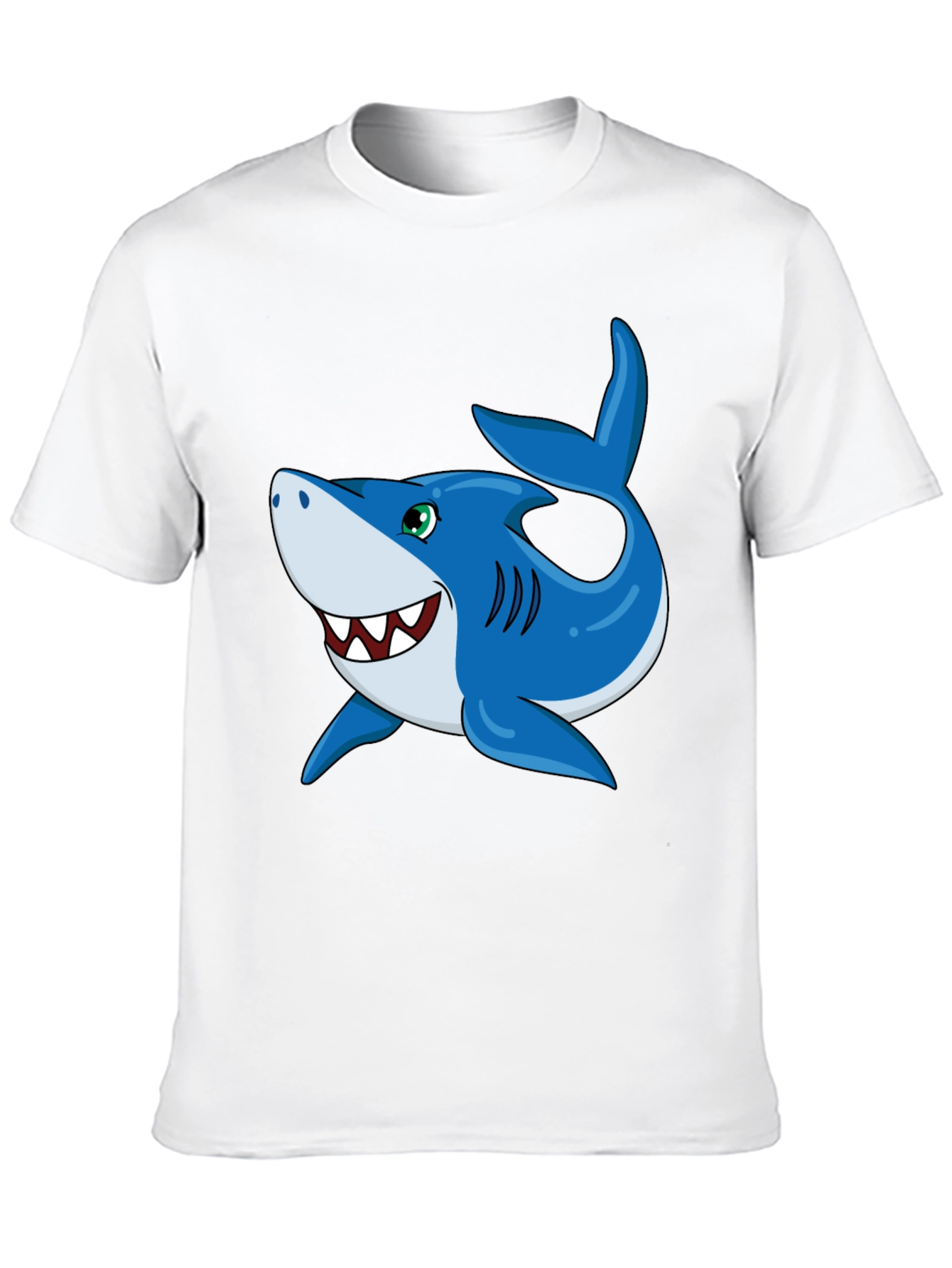 Fun Cartoon Shark Graphic T-Shirt