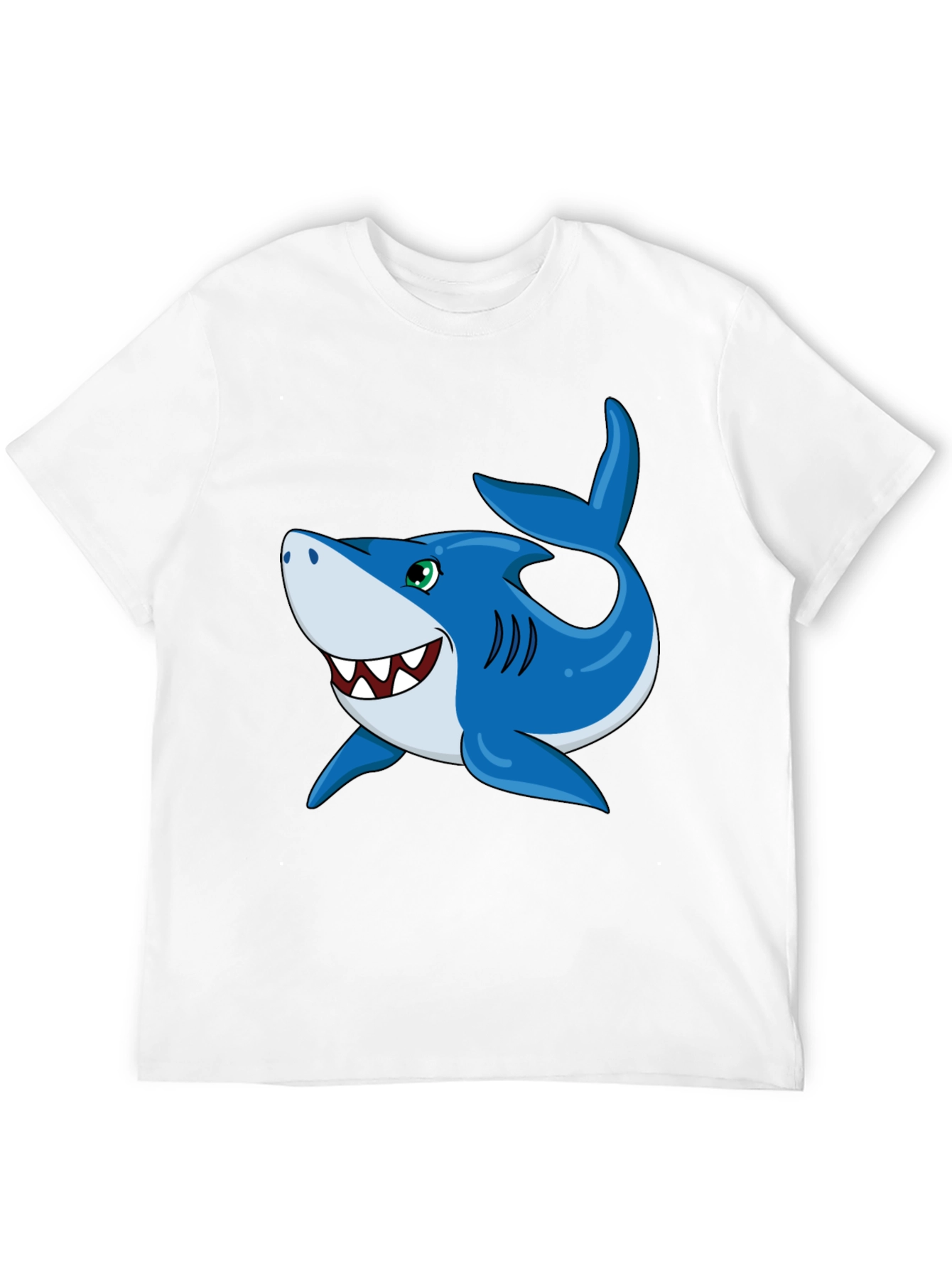 Fun Cartoon Shark Graphic T-Shirt