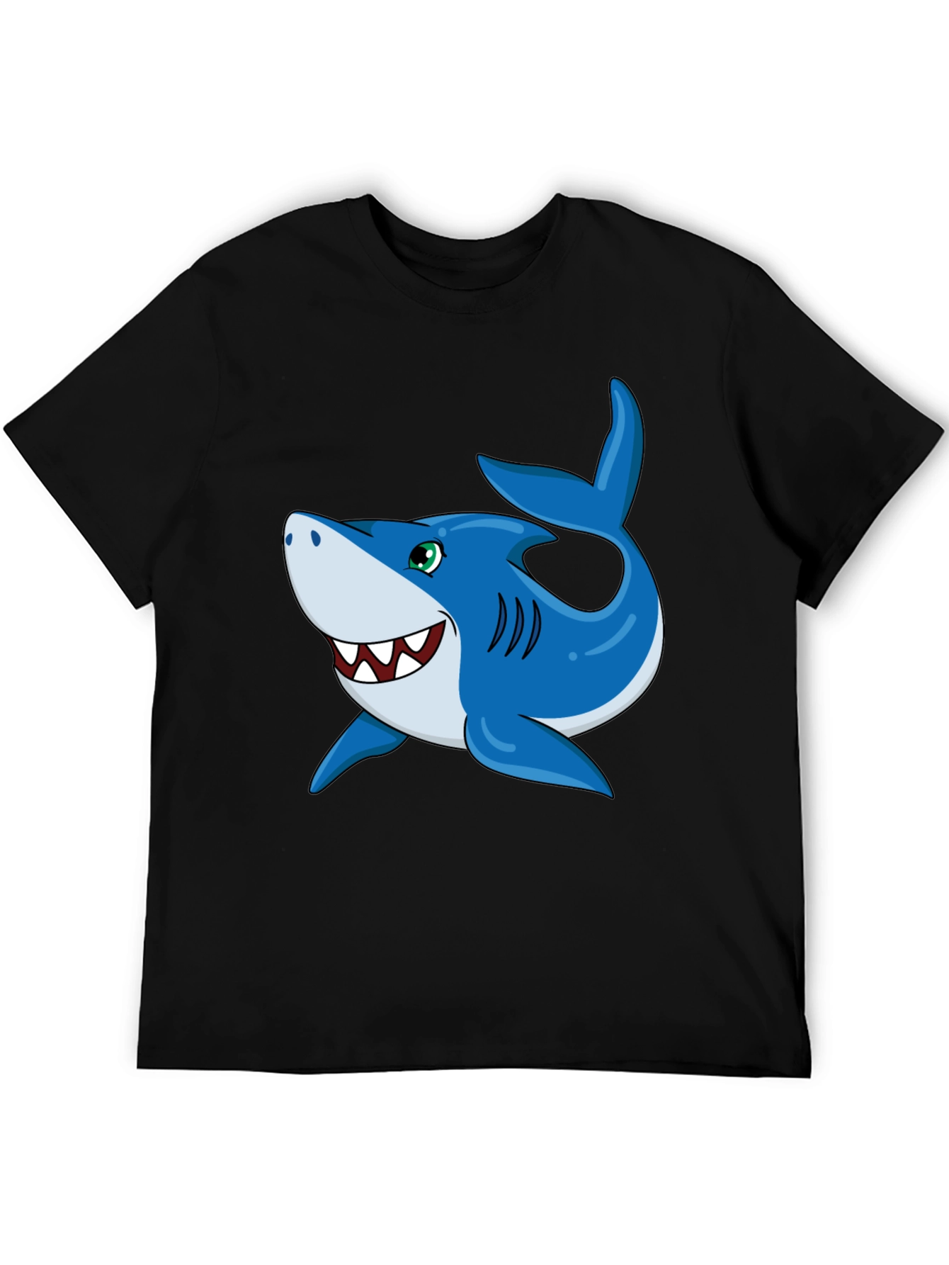 Fun Cartoon Shark Graphic T-Shirt