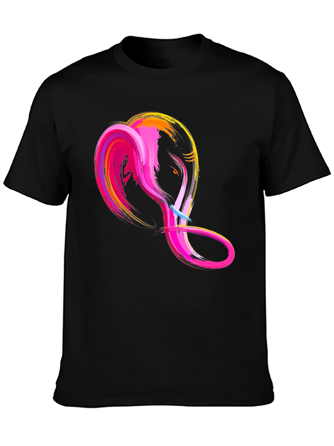 Abstract Ganesha Graphic Tee - Mens Black T-Shirt