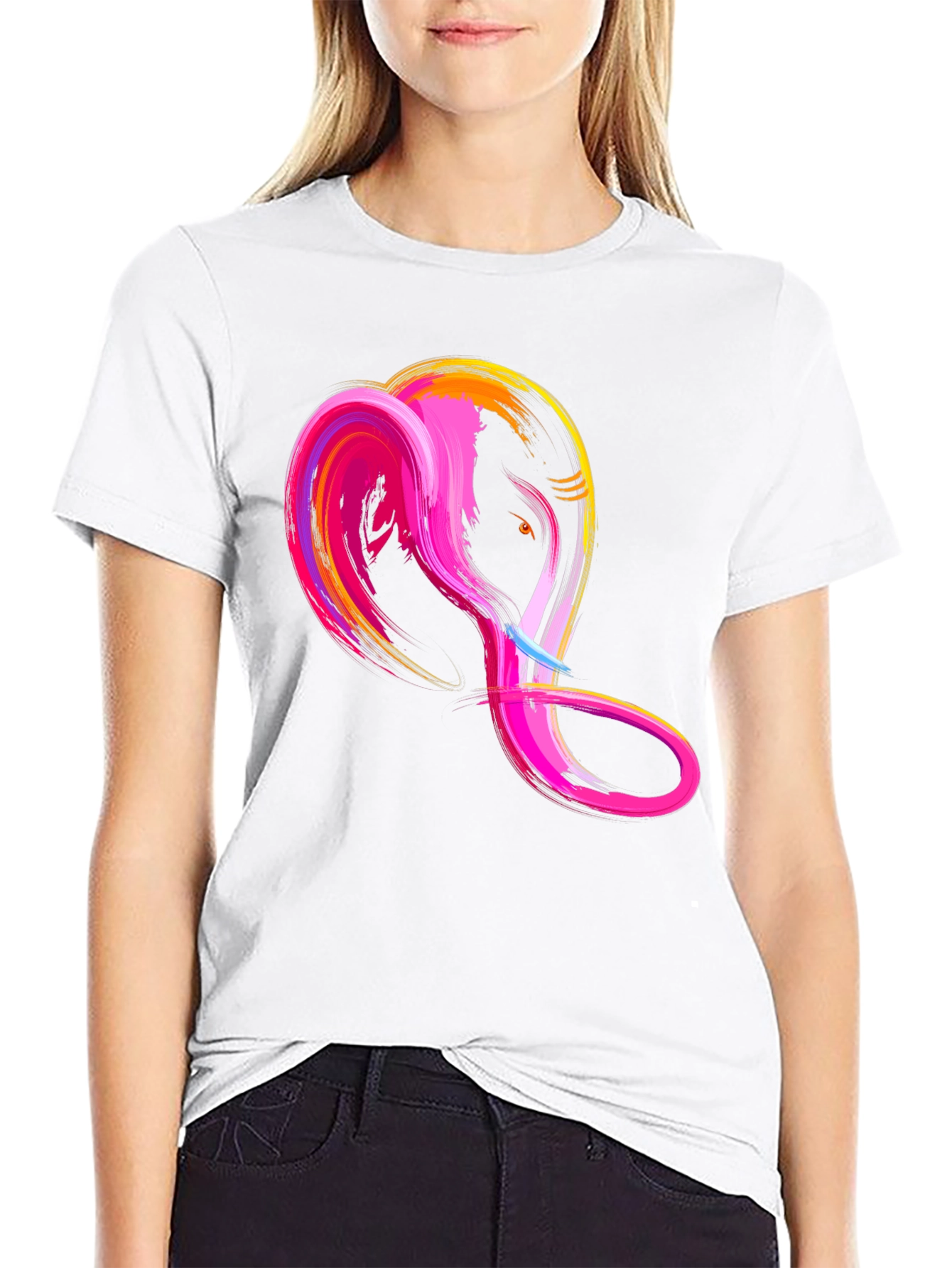 Abstract Ganesha Graphic Tee - Mens Black T-Shirt