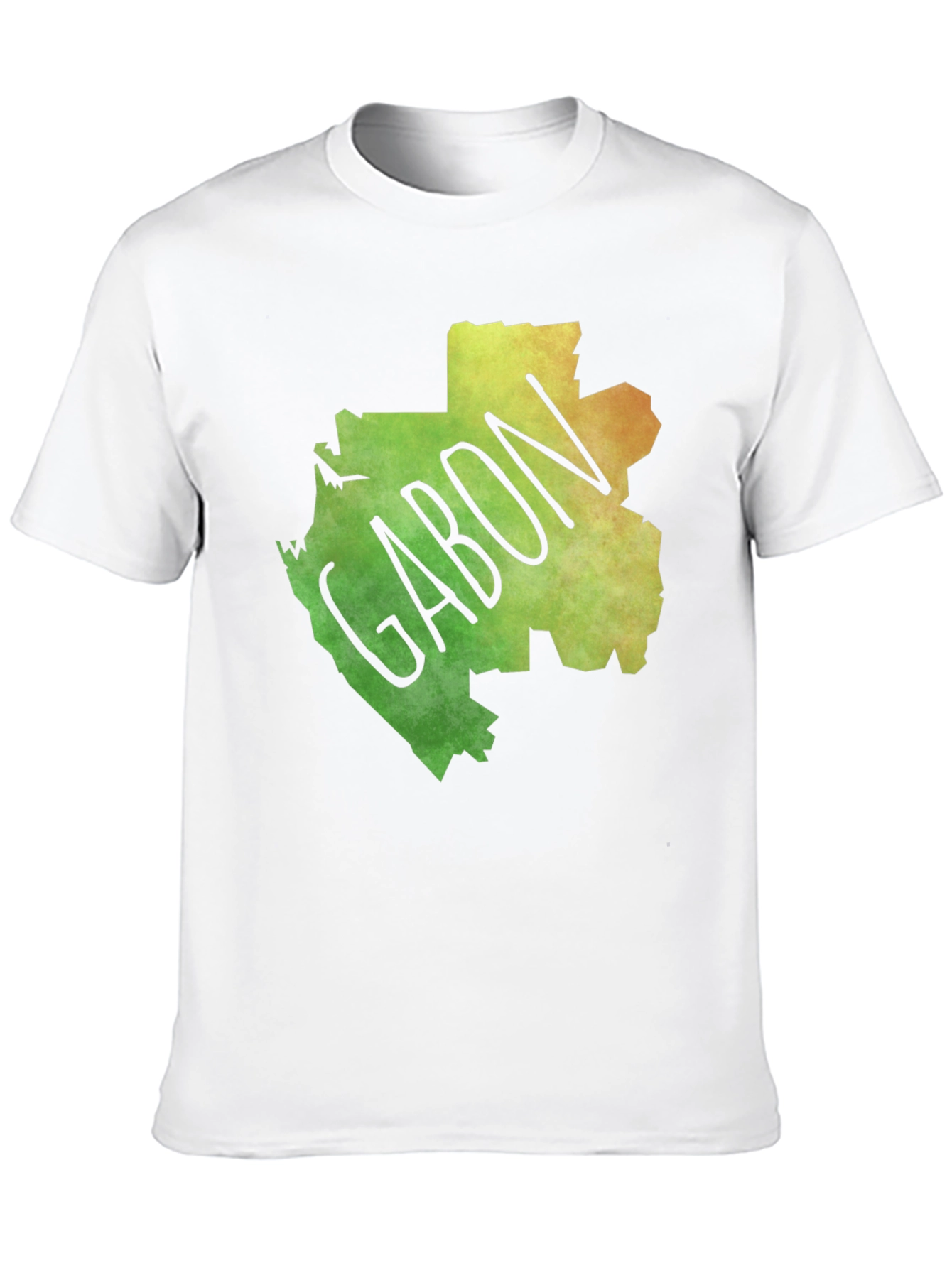 Gabon Map T-Shirt - Black Cotton Tee
