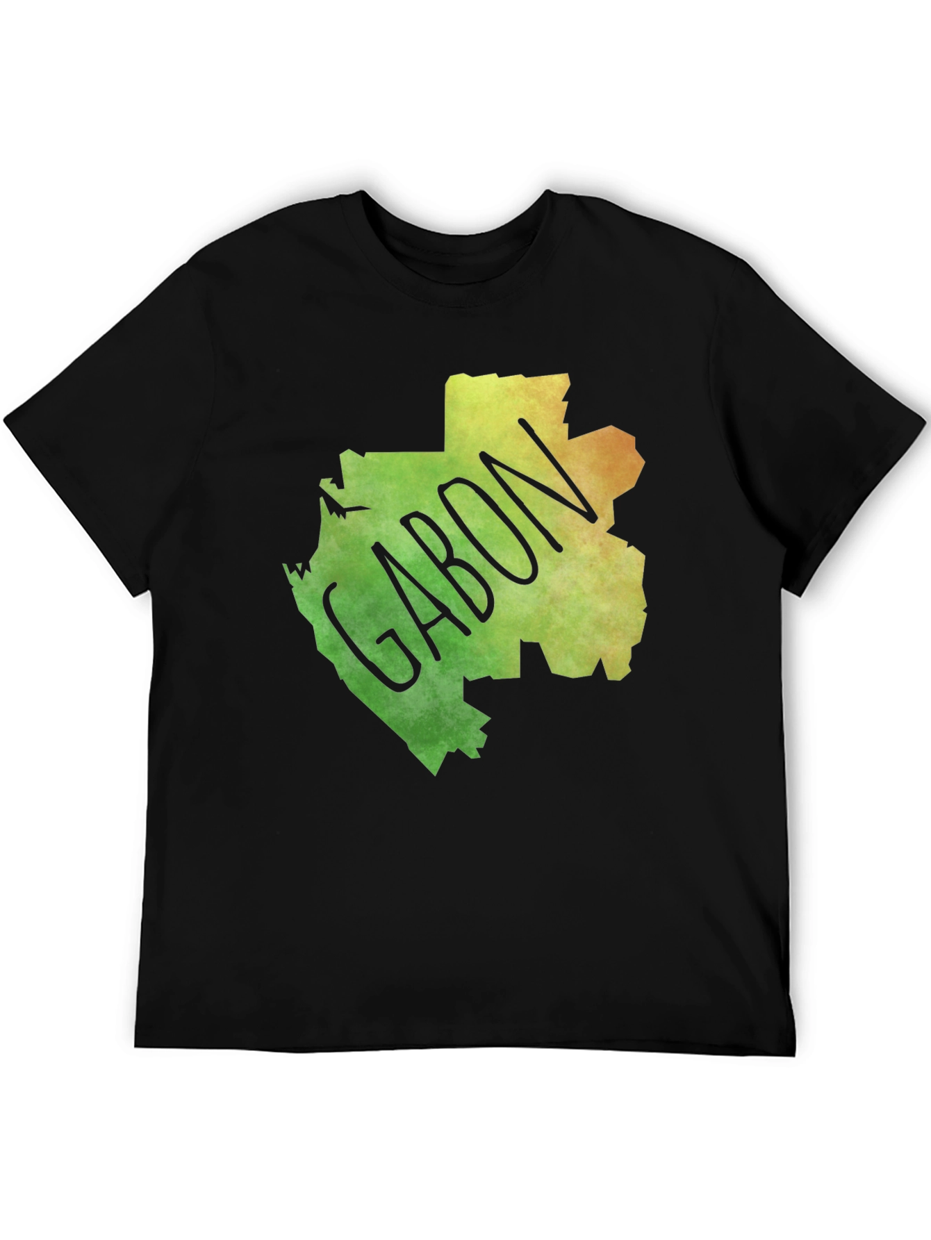 Gabon Map T-Shirt - Black Cotton Tee