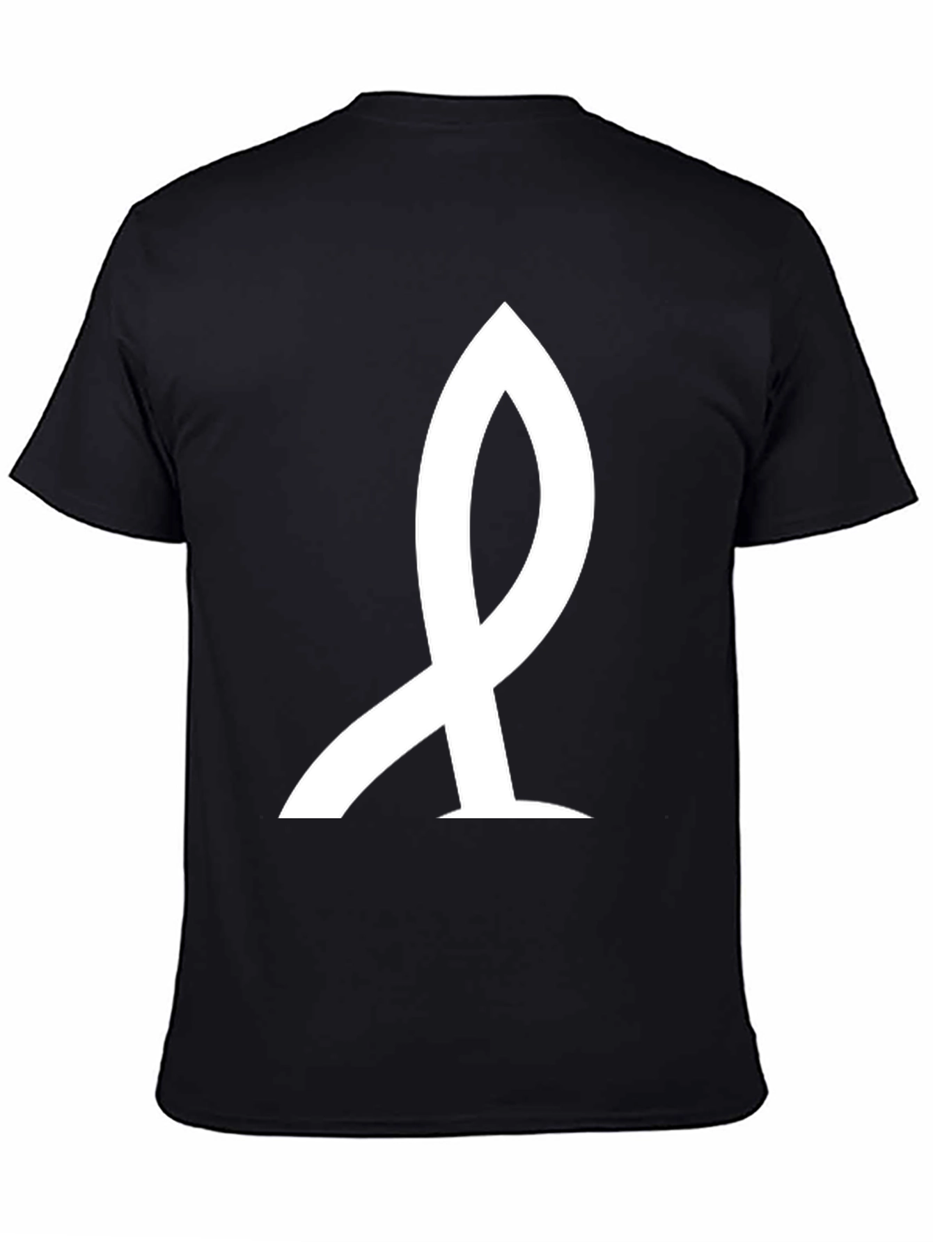 Minimalist Black T-Shirt with Abstract White Graphic