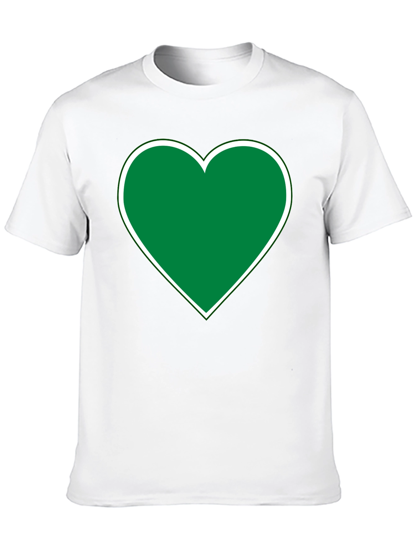 Green Heart Graphic Black T-Shirt