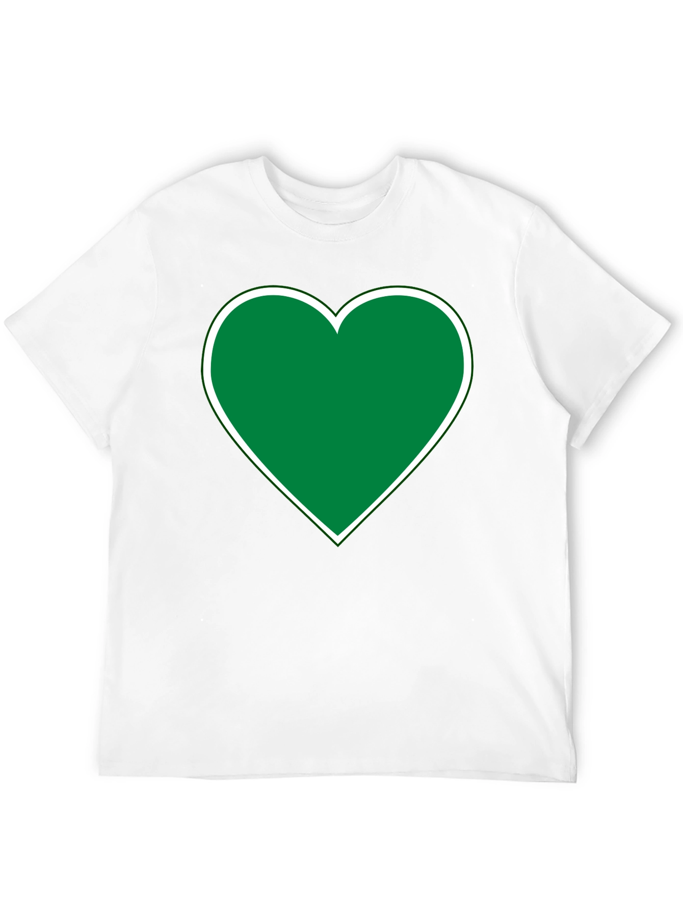 Green Heart Graphic Black T-Shirt