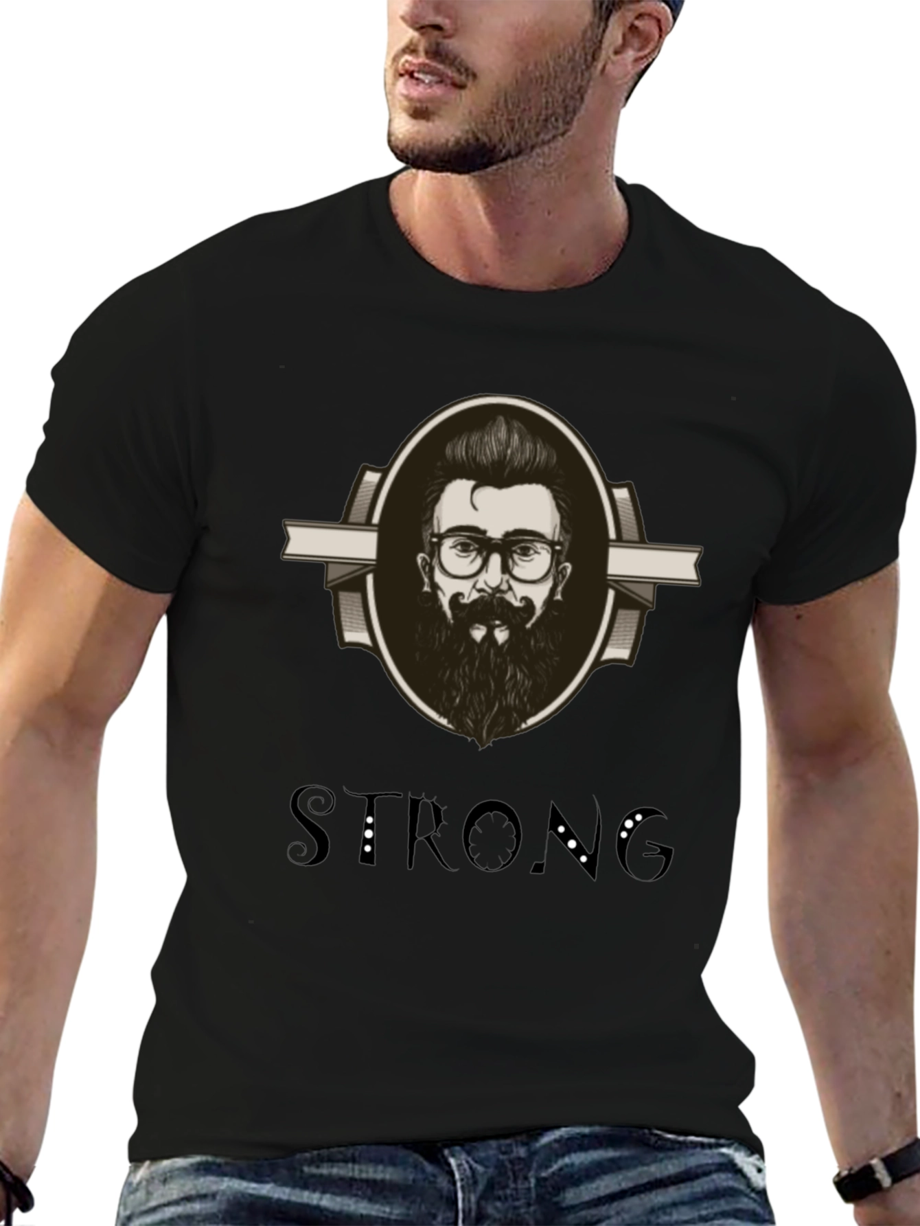 Mens Graphic Tee - Strong Beard Design