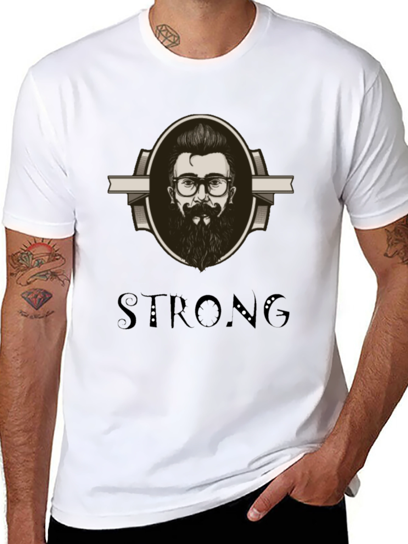 Mens Graphic Tee - Strong Beard Design