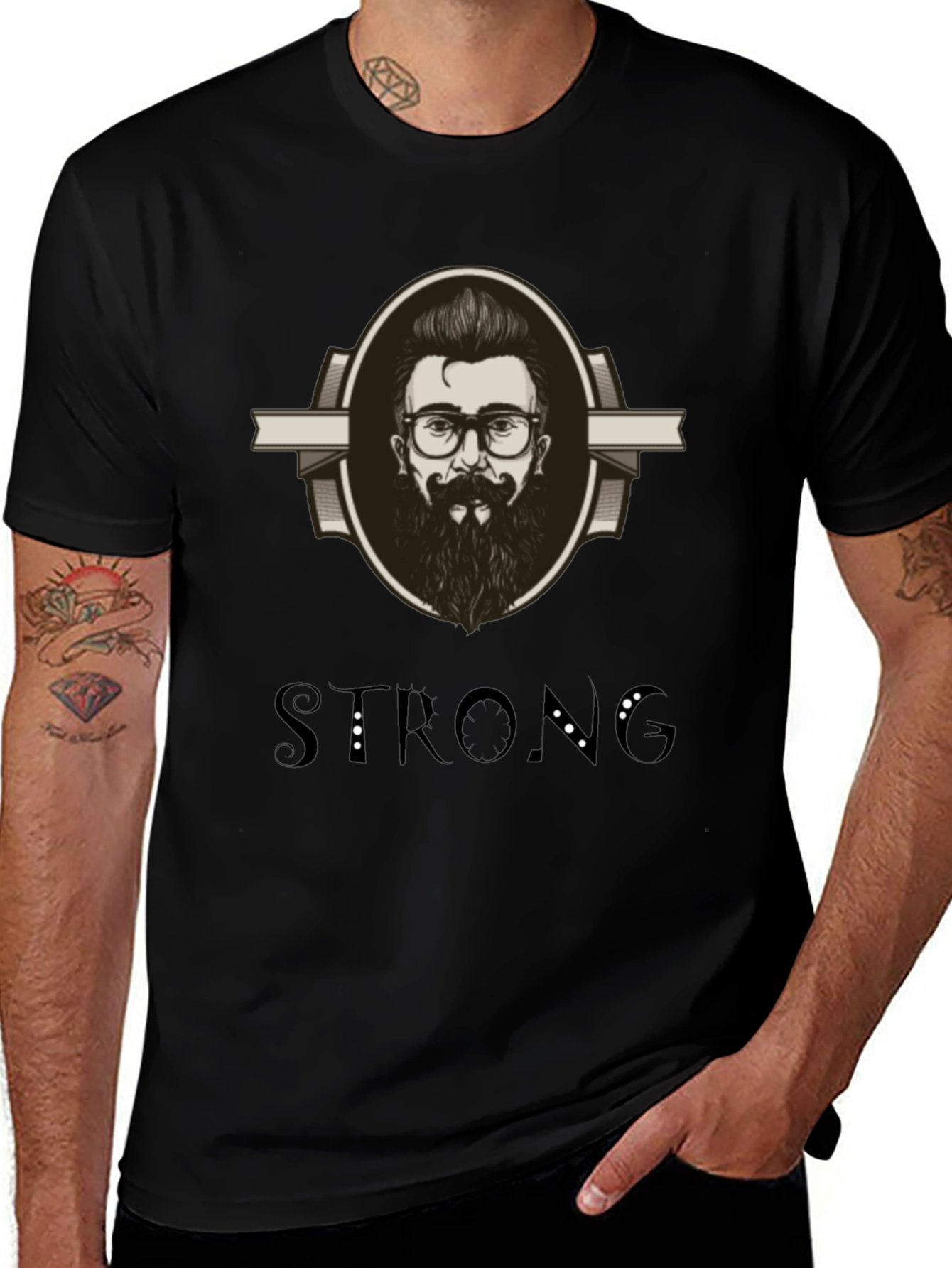 Mens Graphic Tee - Strong Beard Design