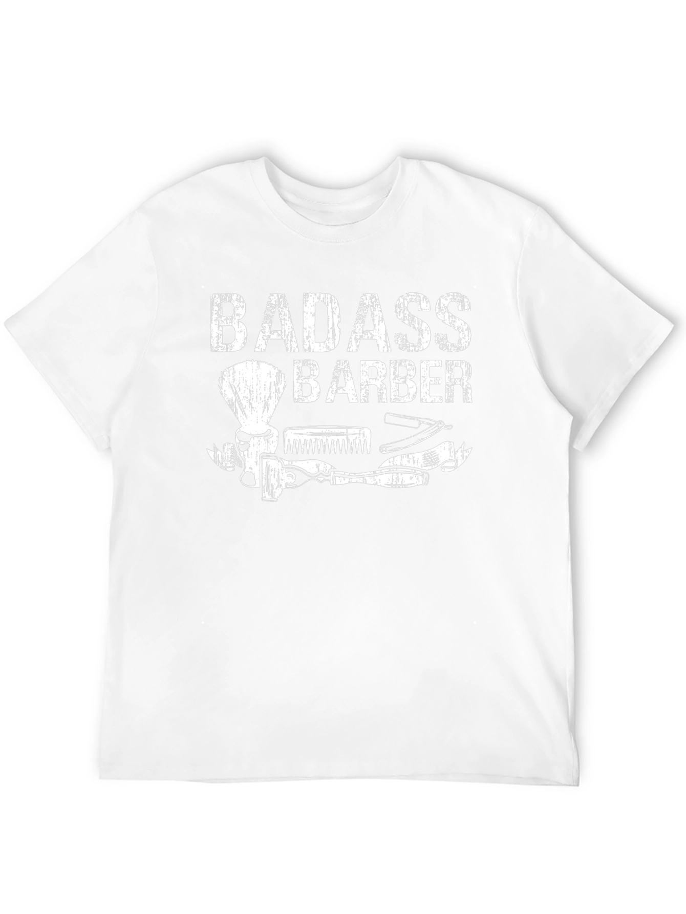Badass Barber Black T-Shirt Cool Hairdresser Gift