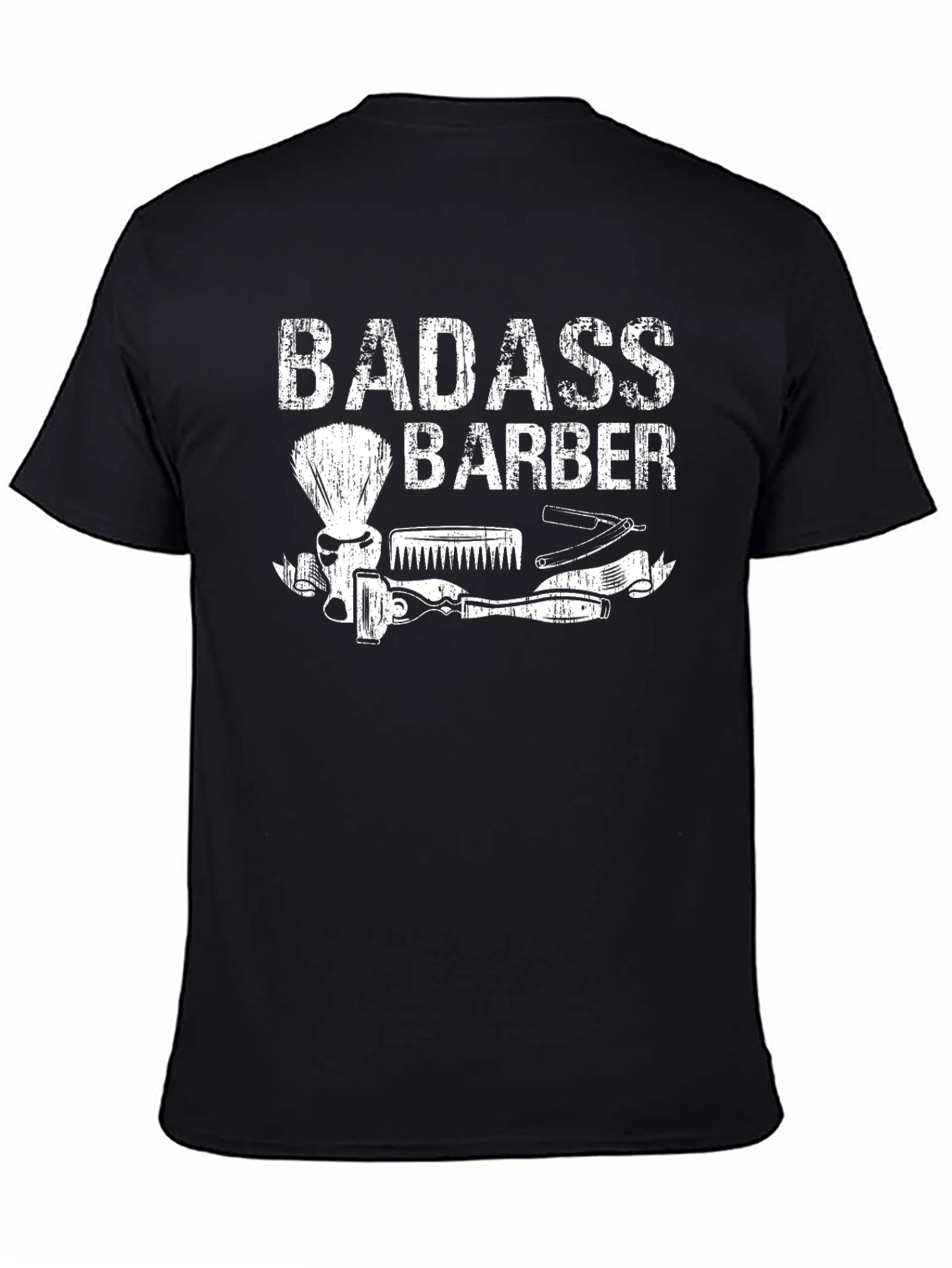 Badass Barber Black T-Shirt Cool Hairdresser Gift