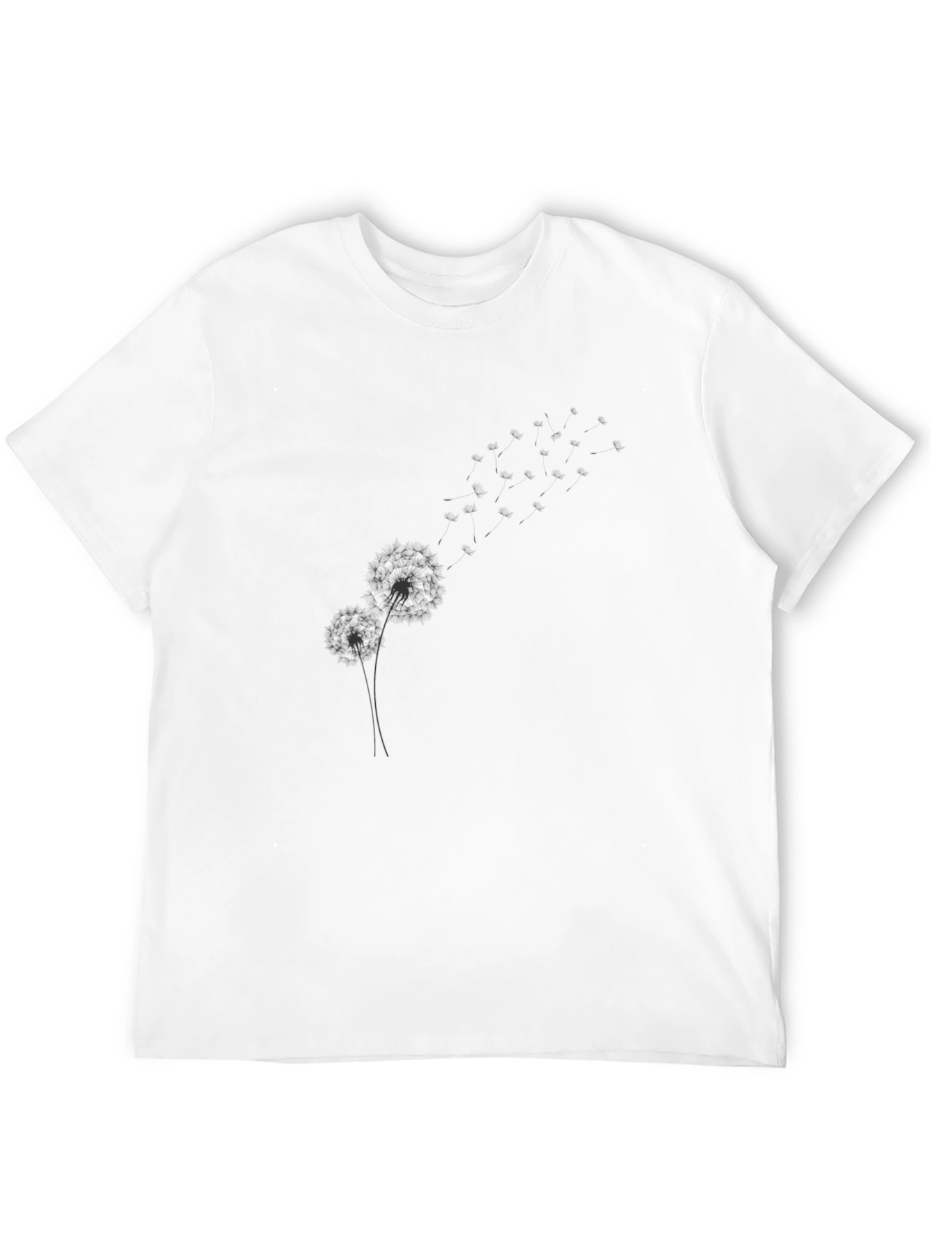 Dandelion Graphic Print Black T-Shirt