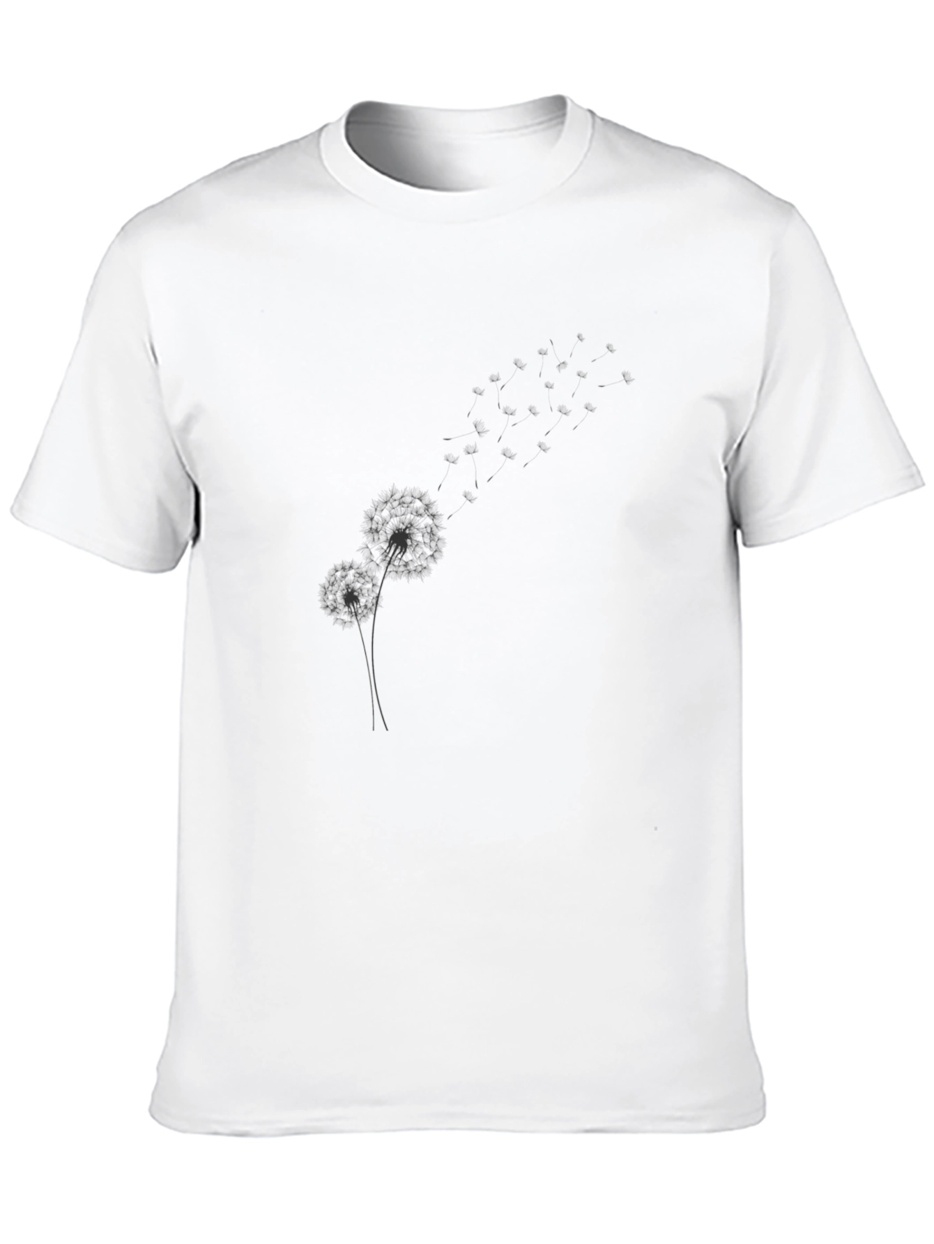 Dandelion Graphic Print Black T-Shirt