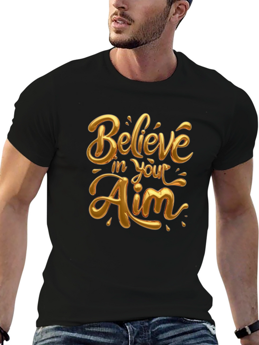 Believe in Your Aim Black Graphic Tee