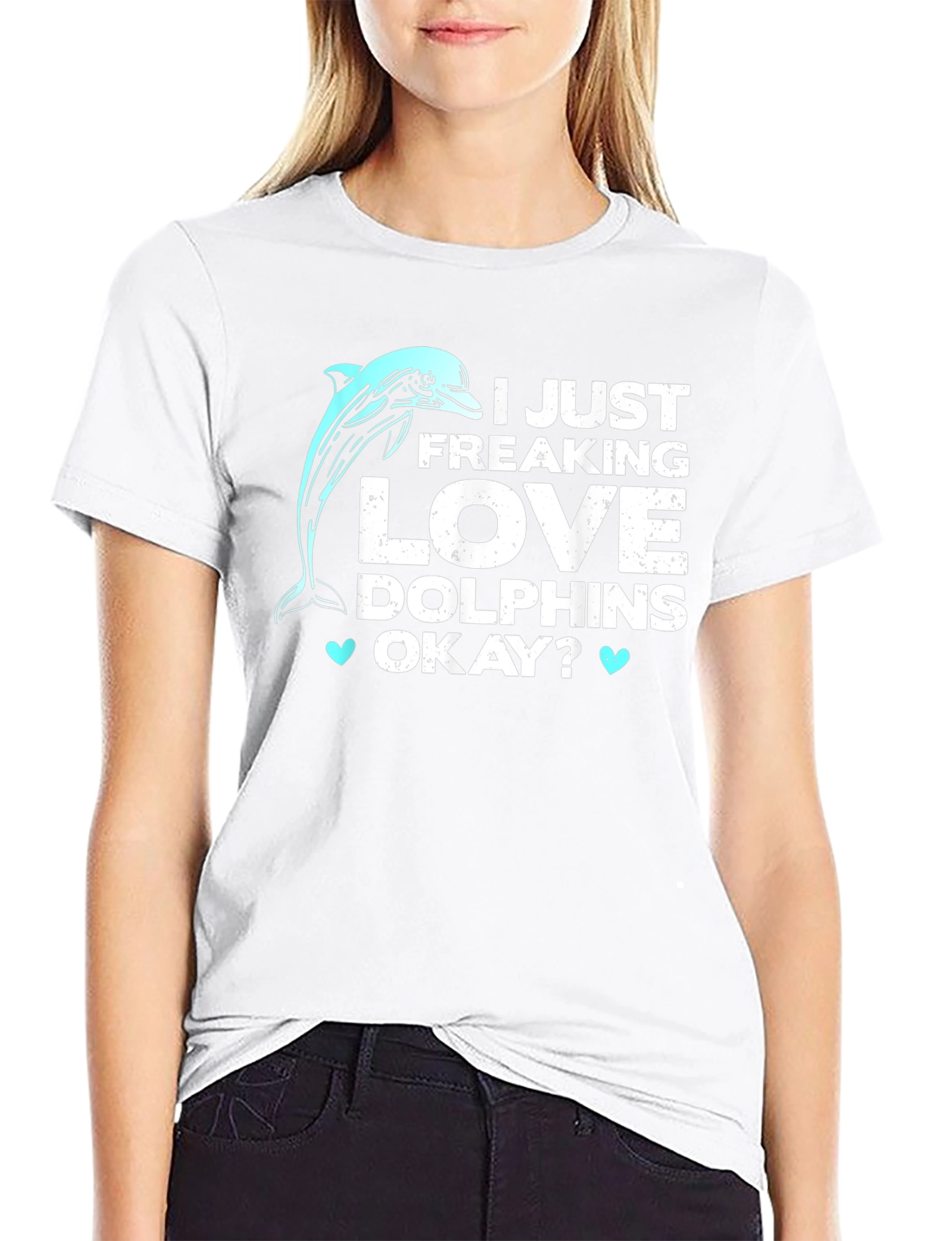 I Love Dolphins T-Shirt - Funny Graphic Tee