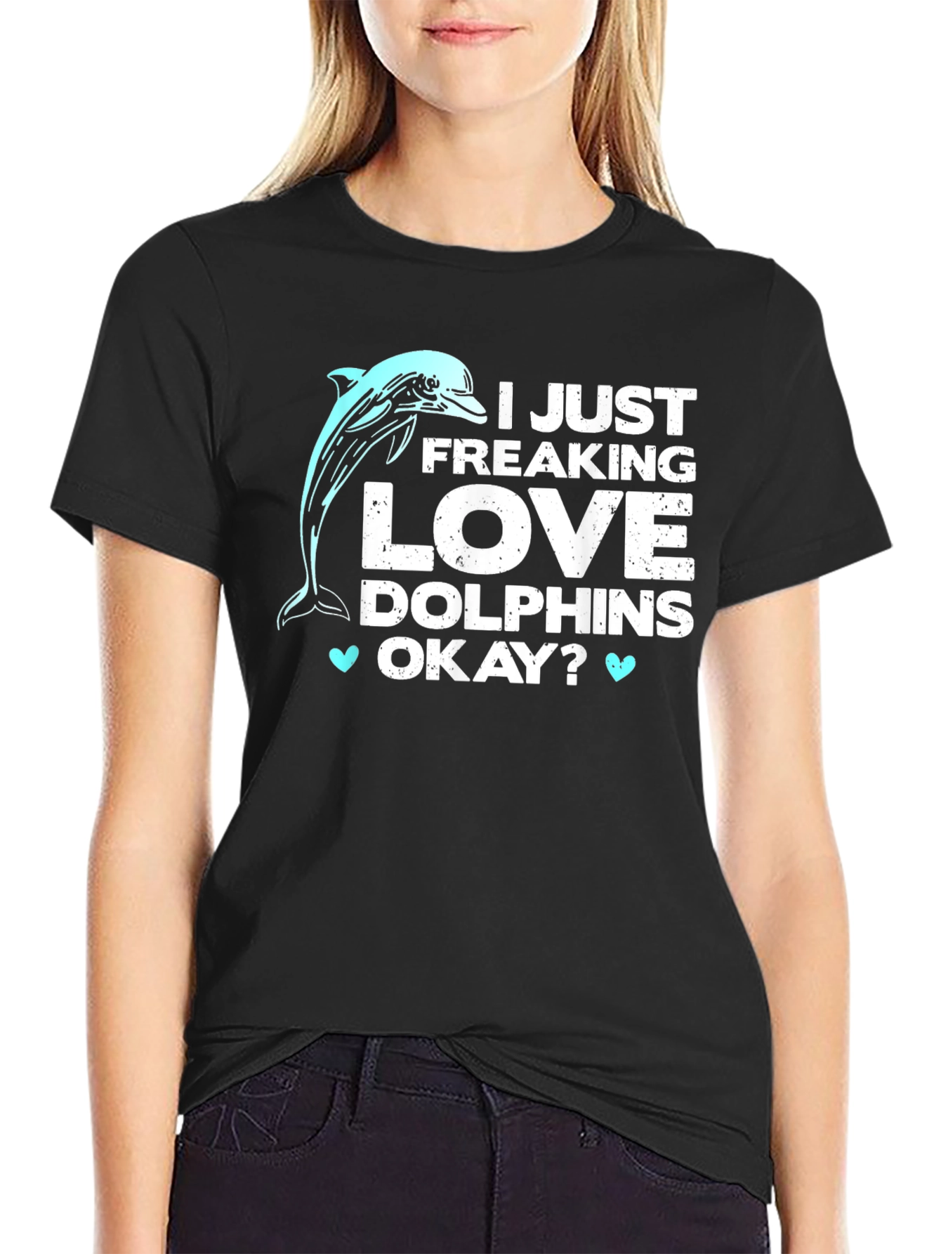 I Love Dolphins T-Shirt - Funny Graphic Tee