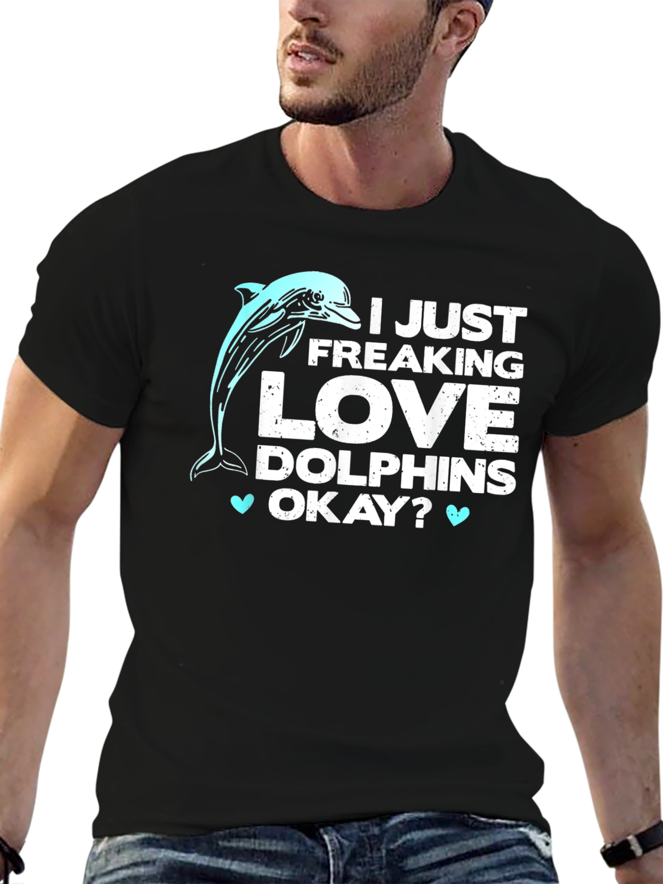 I Love Dolphins T-Shirt - Funny Graphic Tee