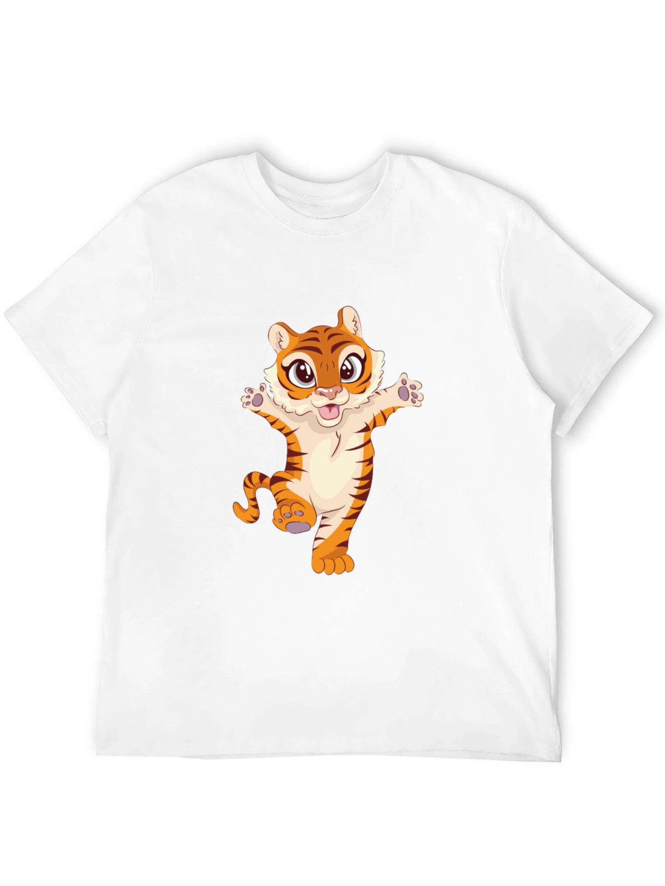 Cute Tiger Graphic Tee - Black Unisex T-Shirt