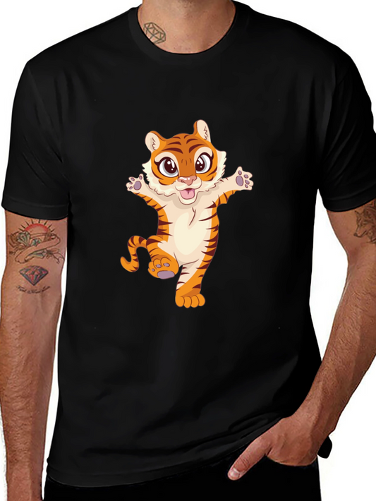 Cute Tiger Graphic Tee - Black Unisex T-Shirt