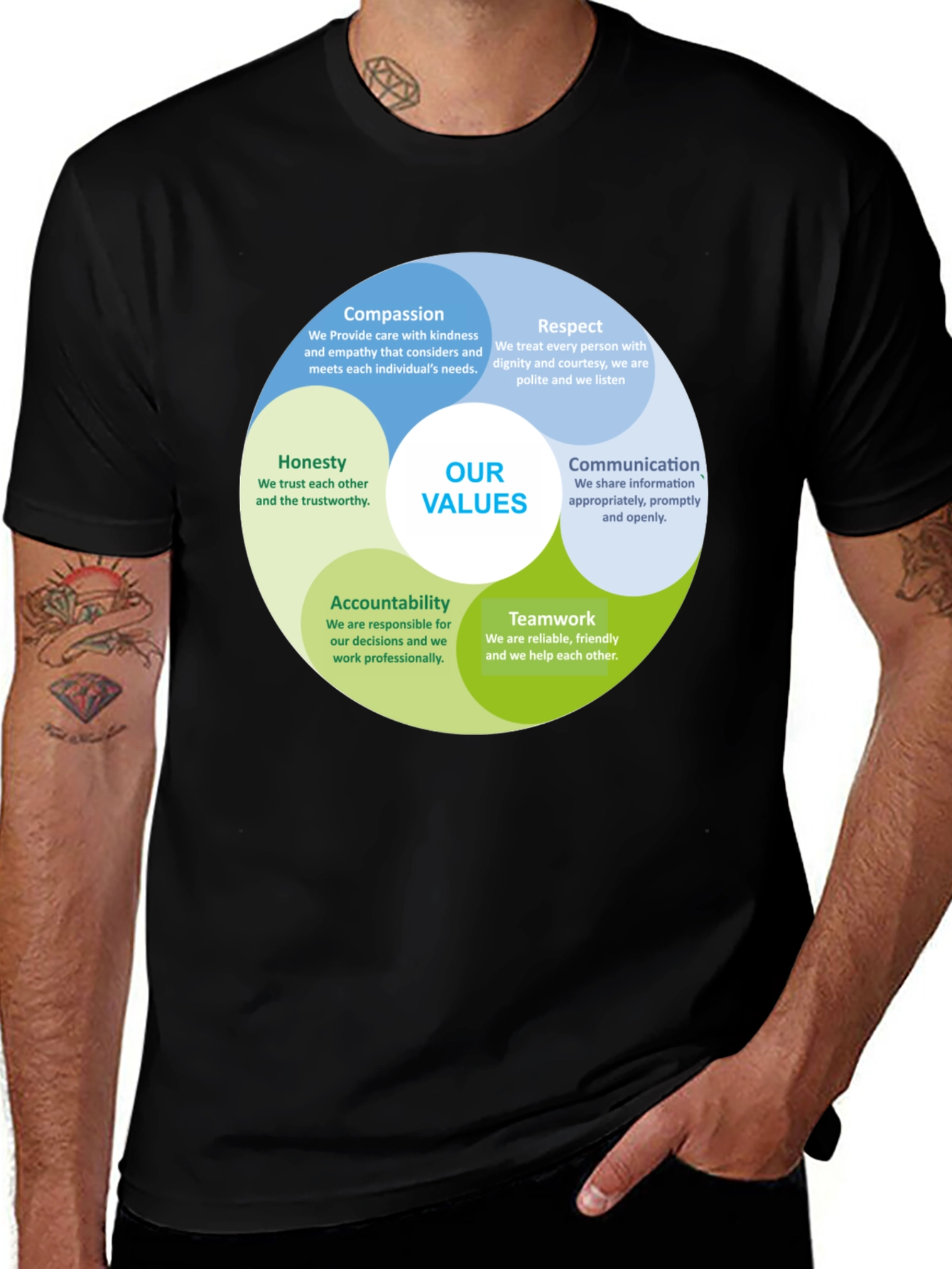 Values Black Crew Neck T-Shirt