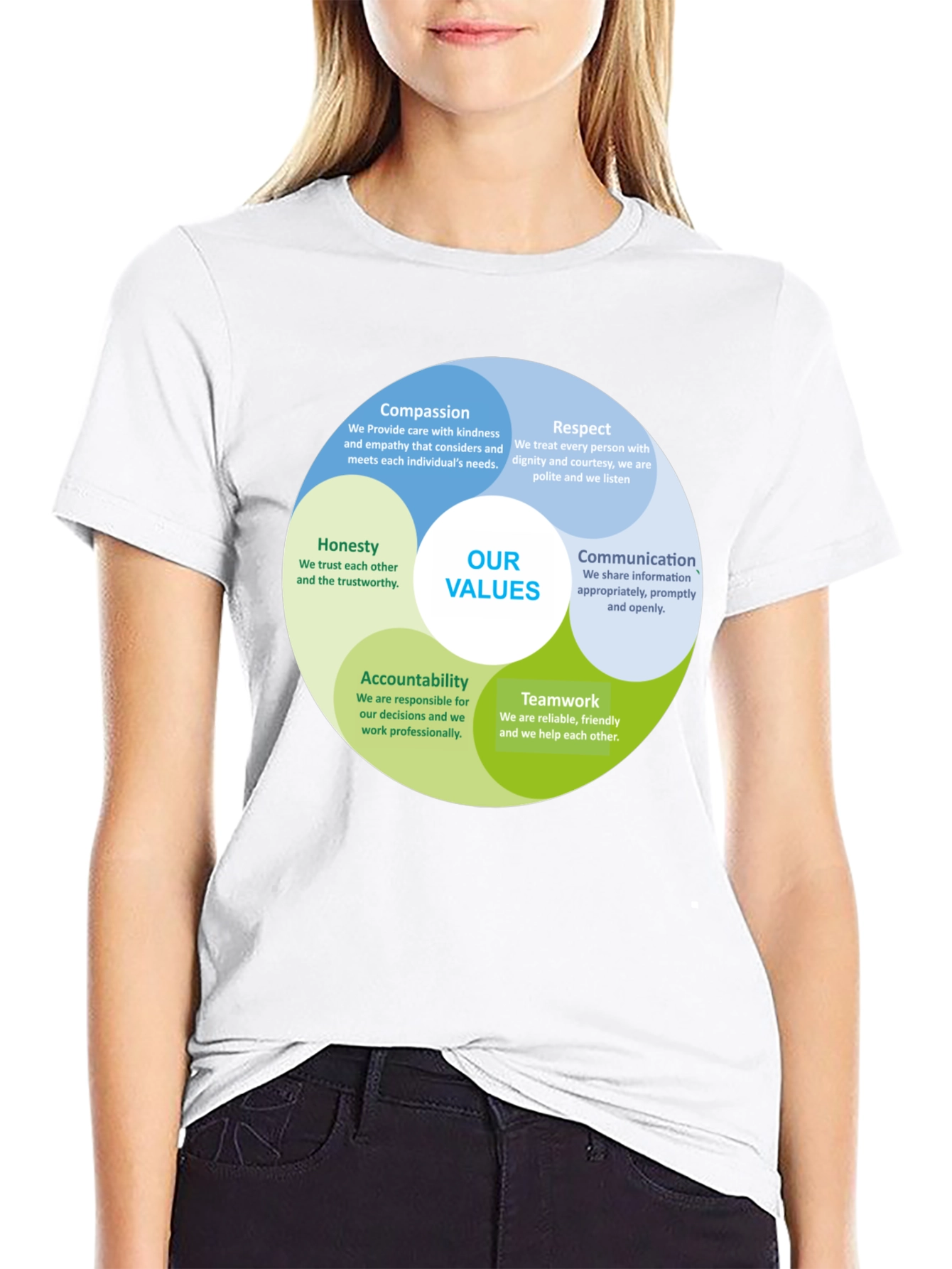 Values Black Crew Neck T-Shirt