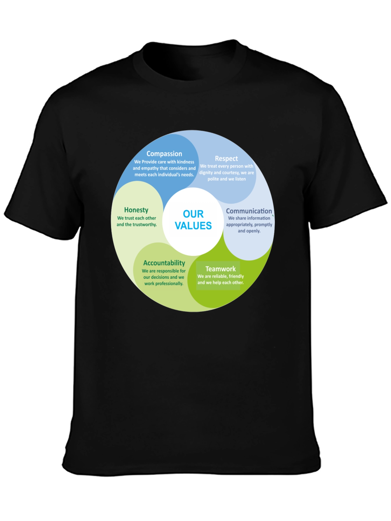 Values Black Crew Neck T-Shirt