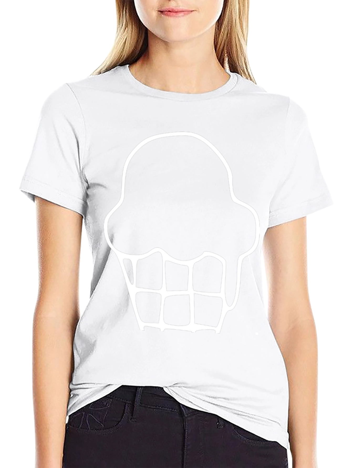 Ice Cream Cone Graphic Tee - Black Cotton T-Shirt