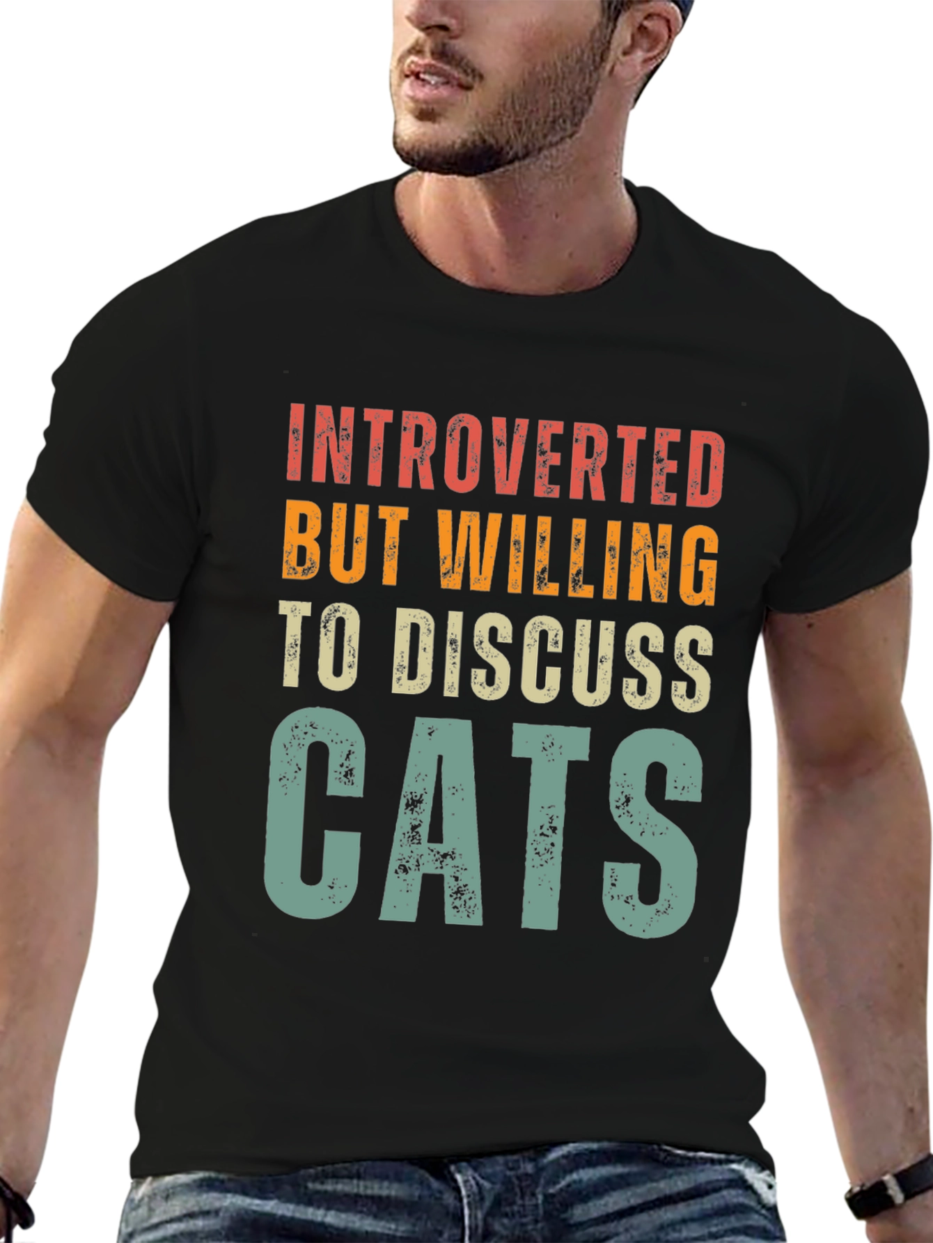 Introverted Cat Lover Graphic Tee