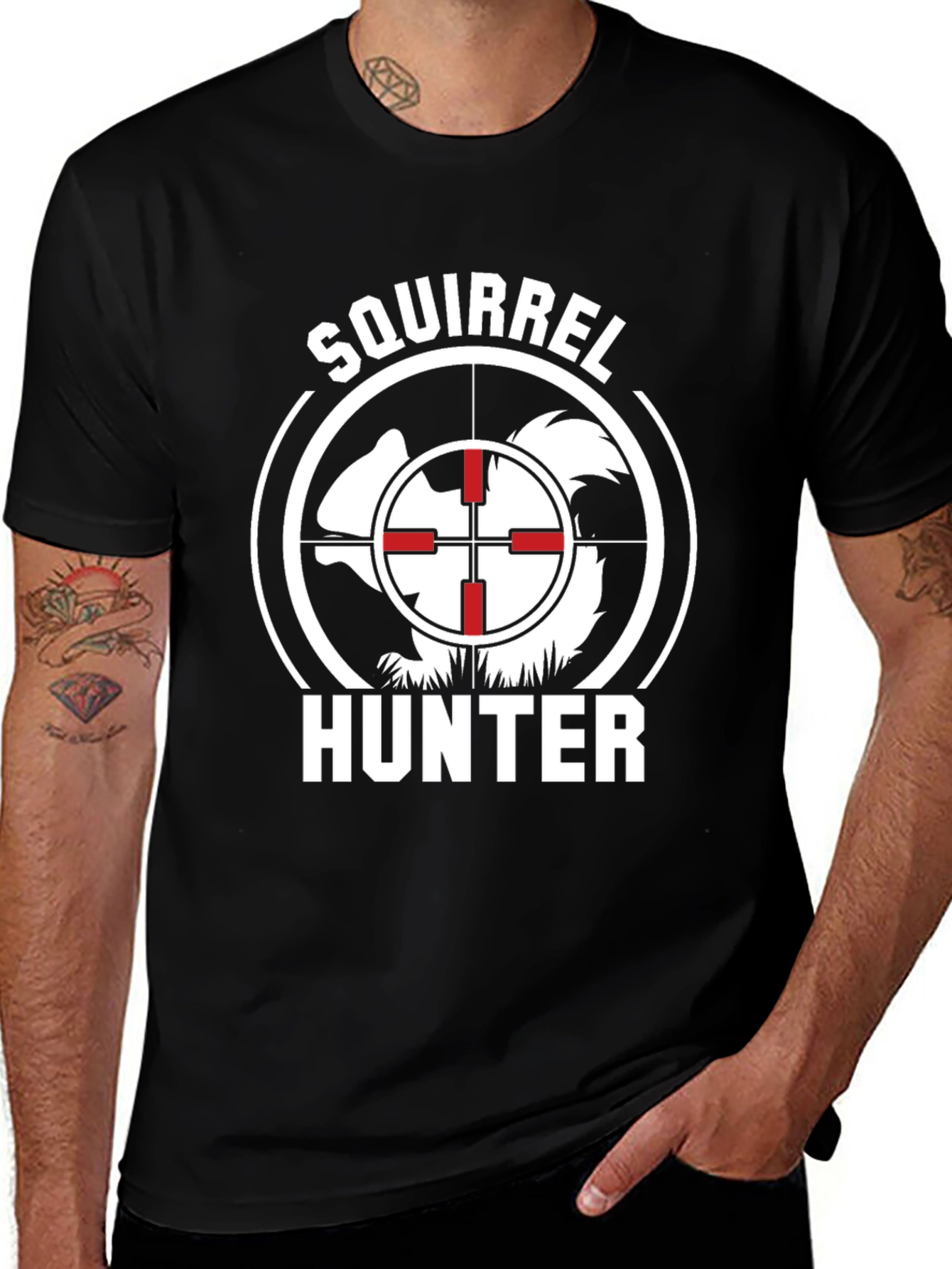 Squirrel Hunter Graphic Tee - Novelty Hunting Shirt