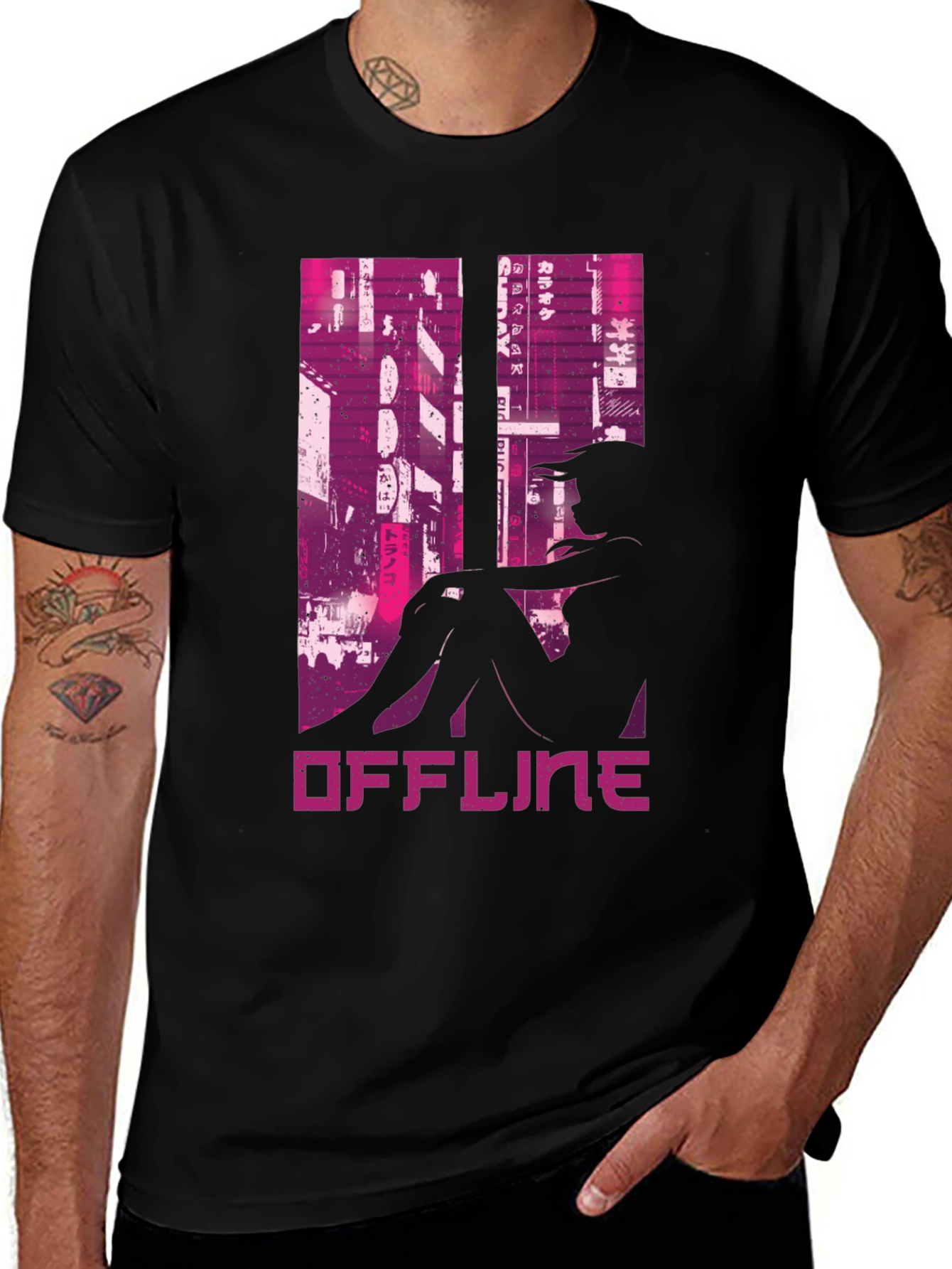 Offline Cyberpunk Style Graphic Tee
