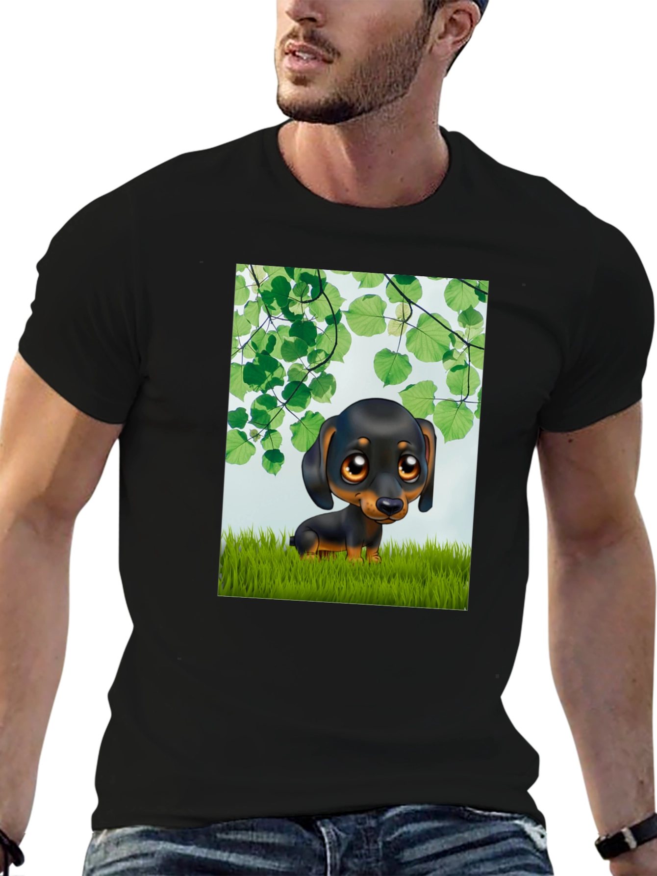 Cartoon Dachshund T-Shirt - Cute Dog Graphic Tee